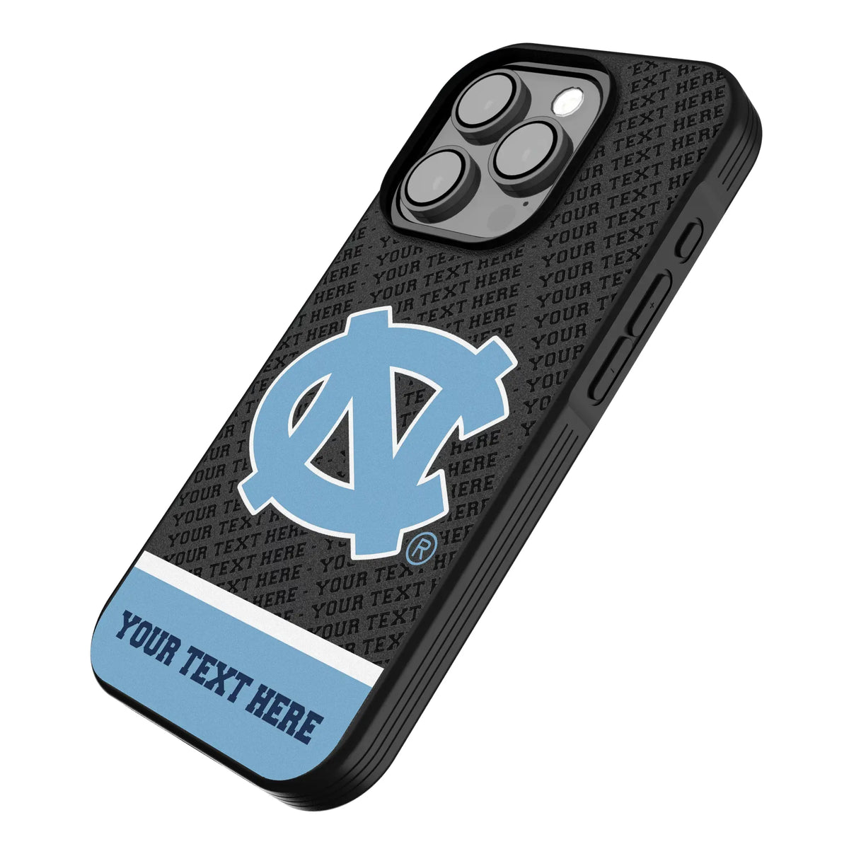 University of North Carolina Tar Heels Personalized EndZone Plus iPhone Bump Phone Case for Apple iPhone - Isometric View