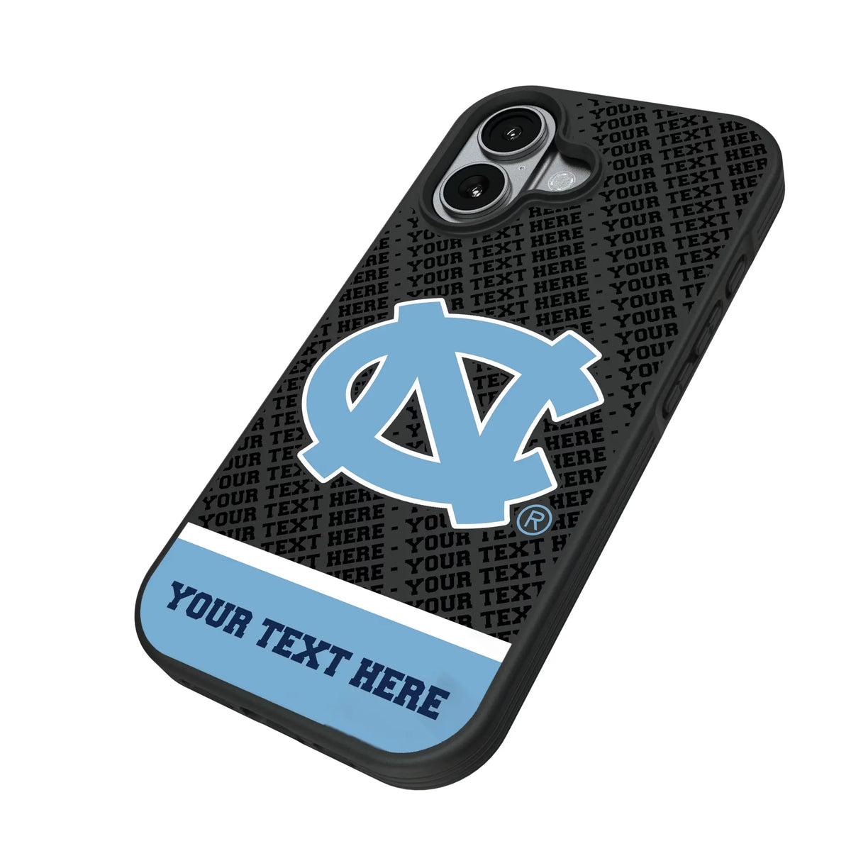 University of North Carolina Tar Heels Personalized EndZone Plus iPhone Bump Phone Case for Apple iPhone - Isometric View#Device_iPhone 17