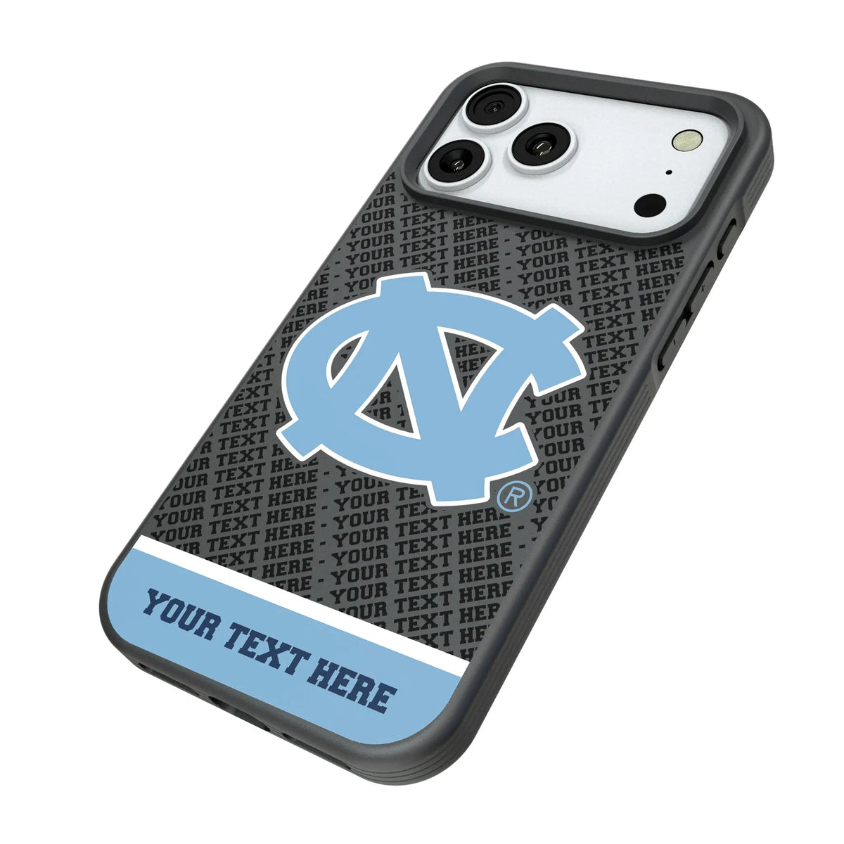 University of North Carolina Tar Heels Personalized EndZone Plus iPhone Bump Phone Case for Apple iPhone - Isometric View#Device_iPhone 18 Pro Max