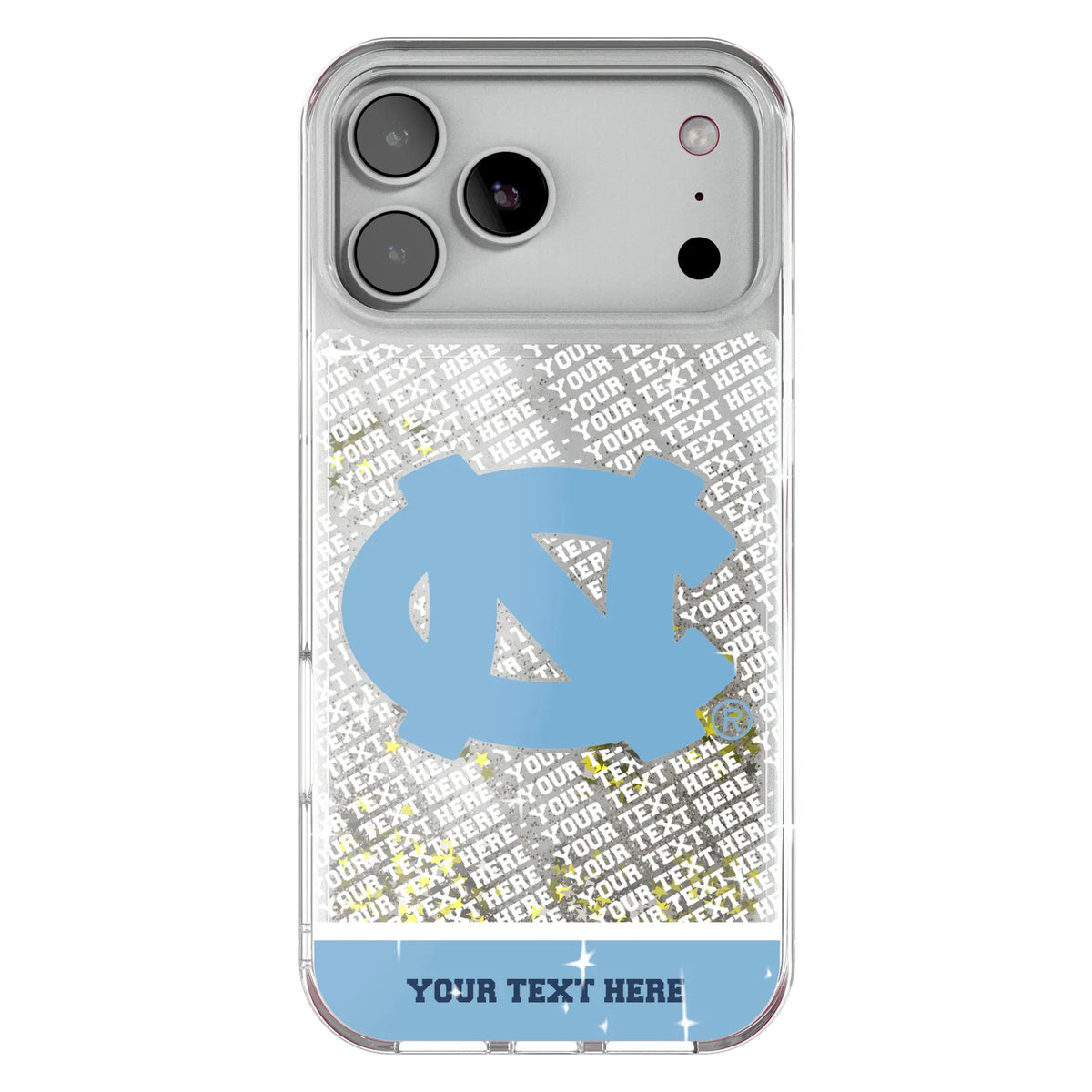 University of North Carolina Tar Heels Personalized EndZone Plus Glitter Phone Case for Apple iPhone
