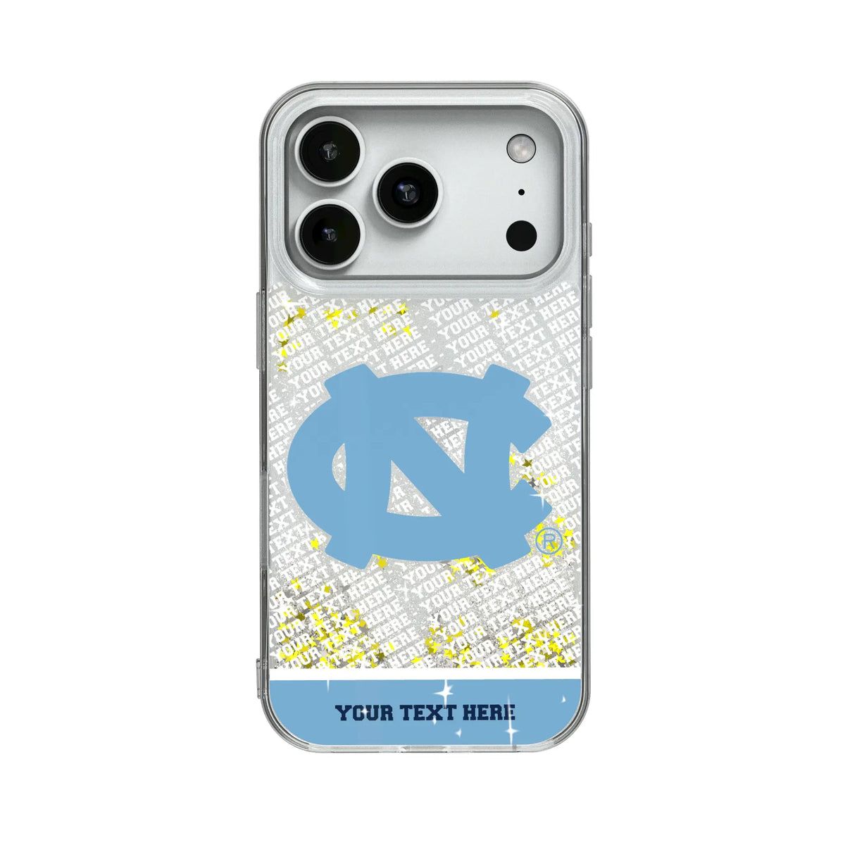 University of North Carolina Tar Heels Personalized EndZone Plus Glitter Phone Case for Apple iPhone