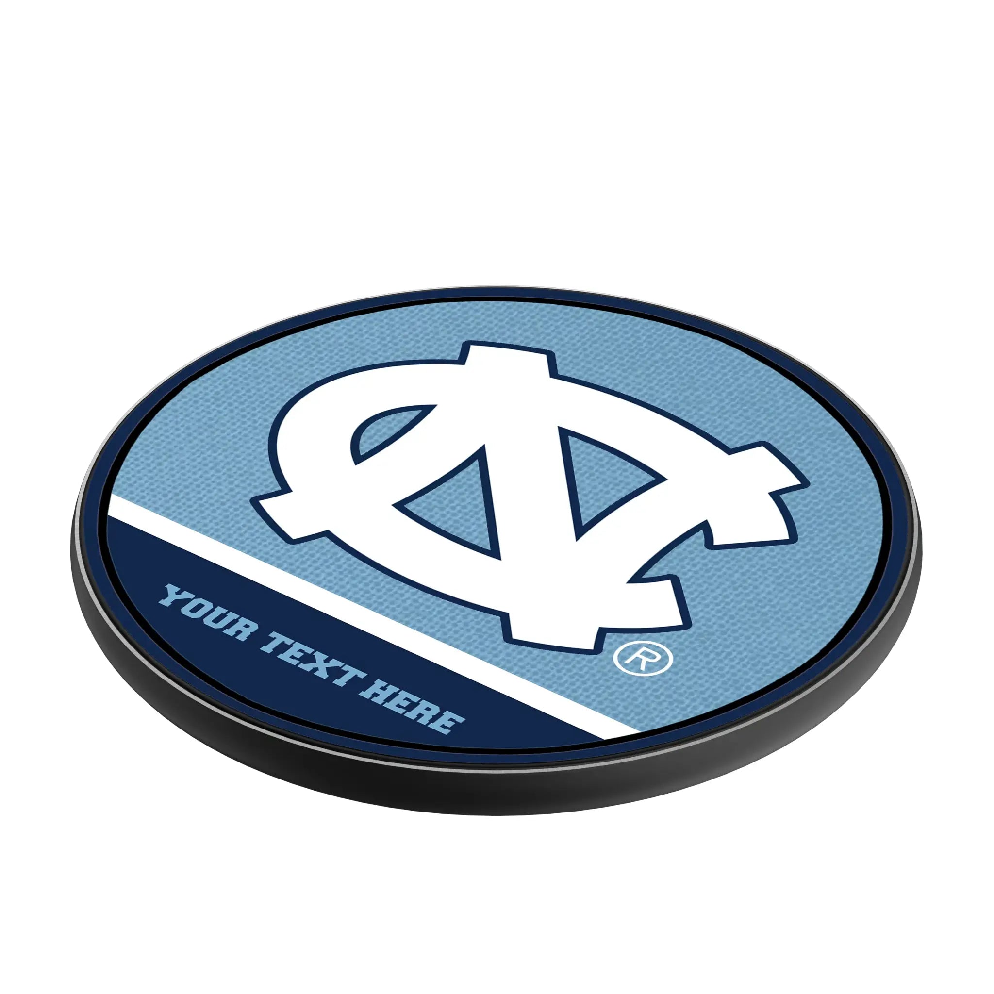 University of North Carolina Tar Heels Personalized Endzone Solid 15-Watt Wireless Charger - Isometric View