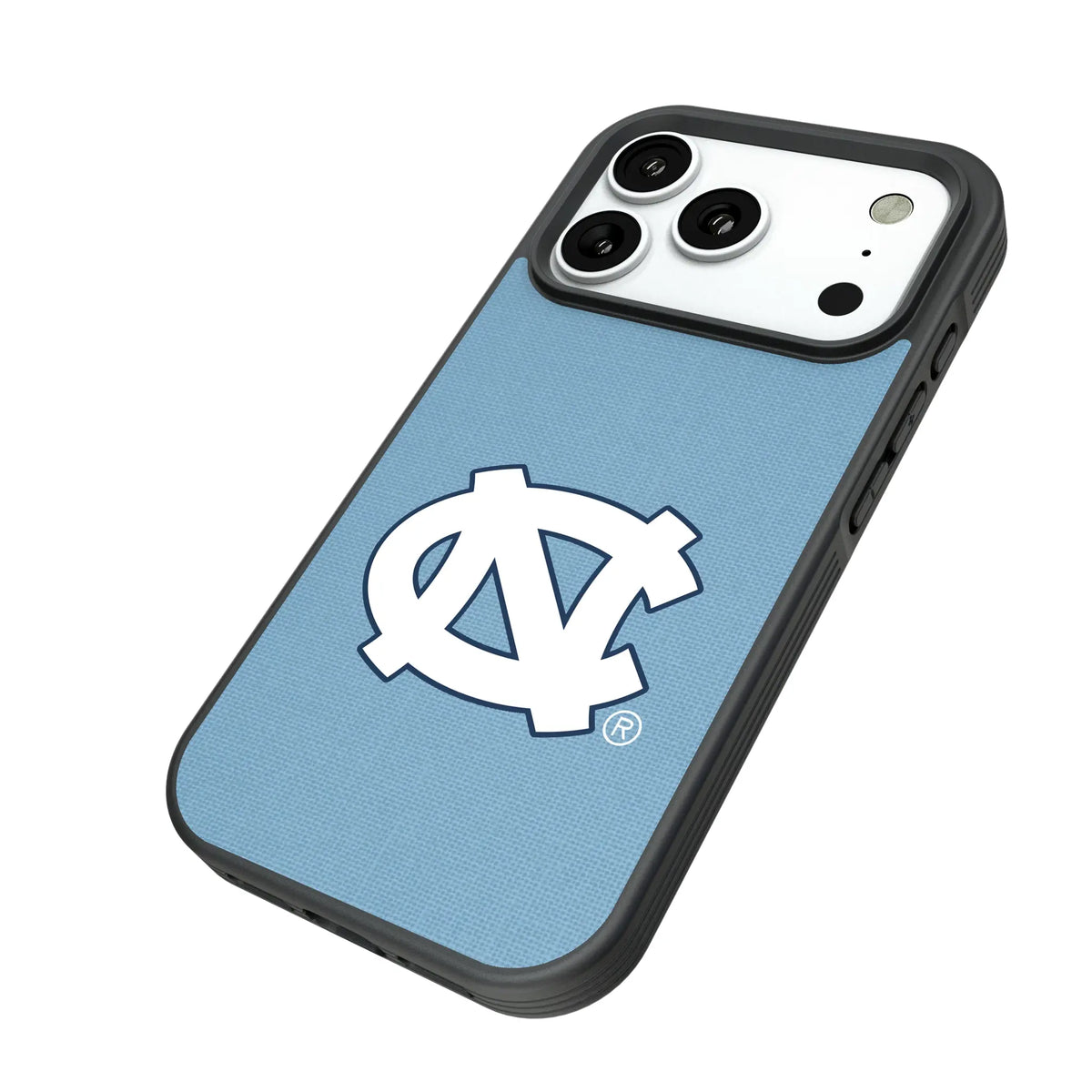 University of North Carolina Tar Heels Solid iPhone Bump Phone Case for Apple iPhone - Isometric View#Device_iPhone 18 Pro