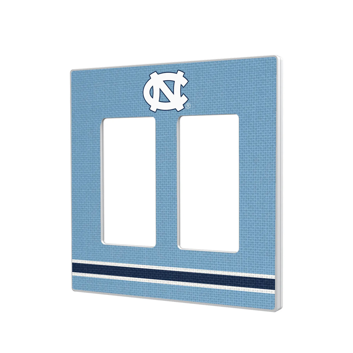 University of North Carolina Tar Heels Stripe Hidden-Screw Light Switch Plate#Style_Double Rocker