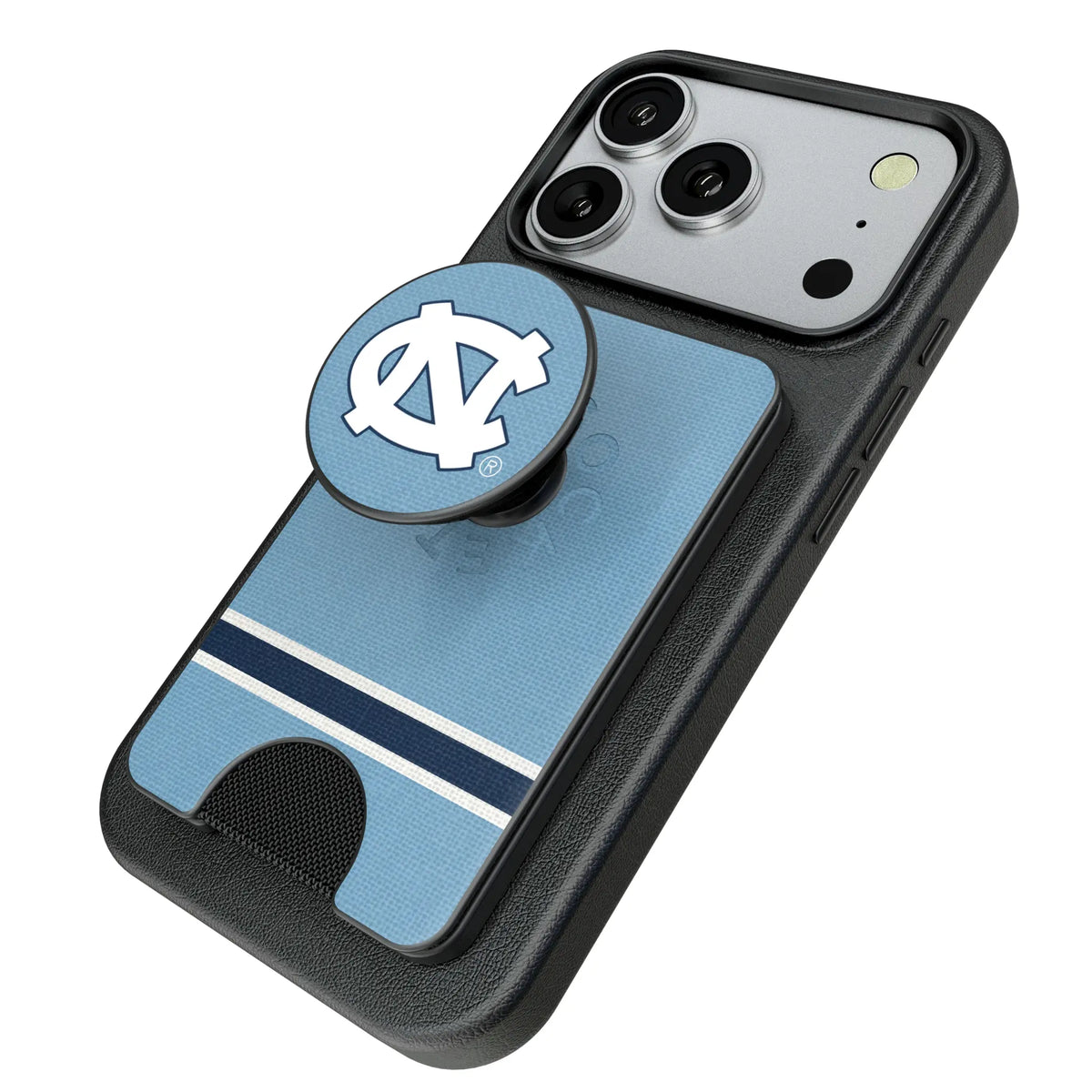University of North Carolina Tar Heels Stripe Popsockets Wallet Magnetic - Isometric View