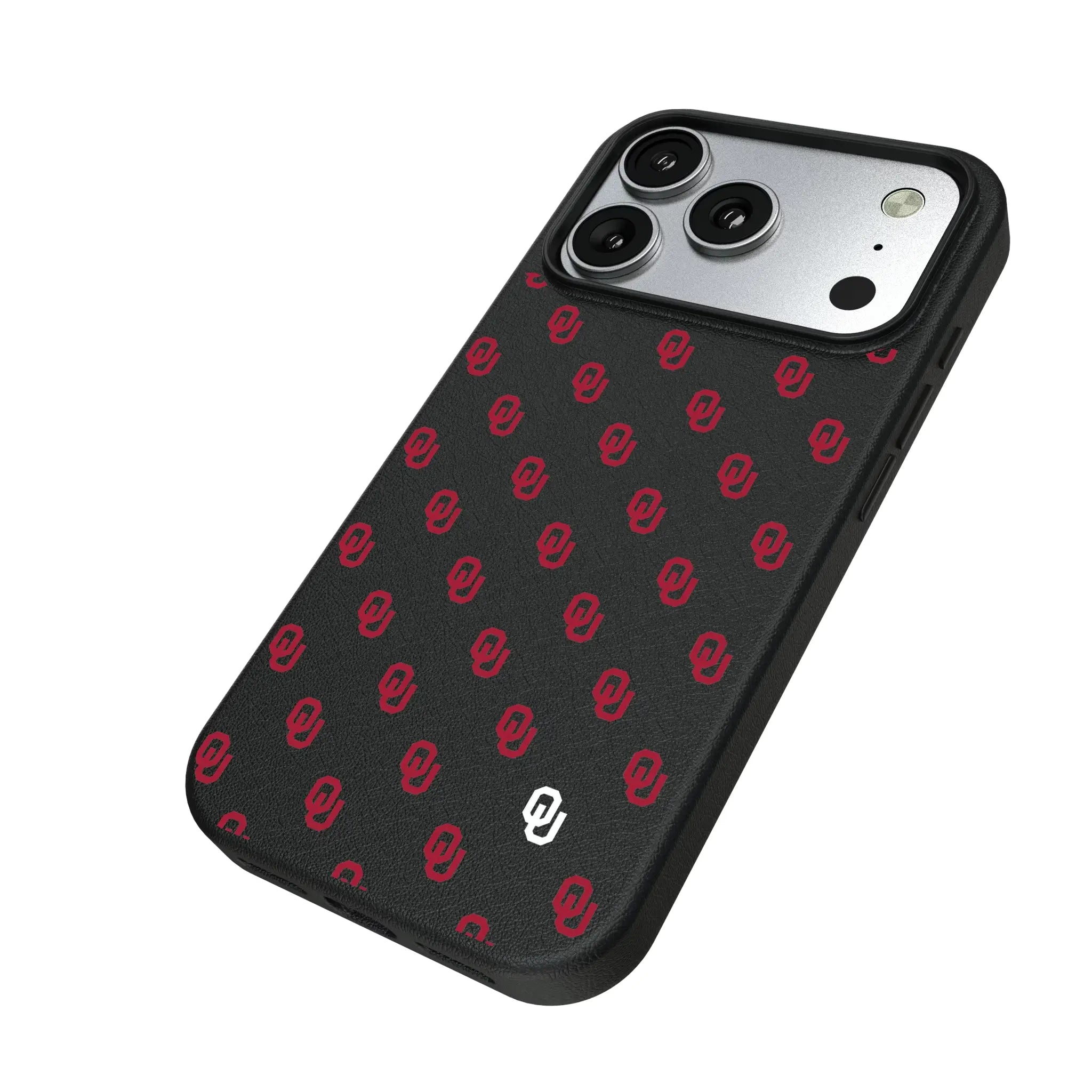 University of Oklahoma Sooners Fashion Pattern iPhone MagSafe Compatible Phone Case for Apple iPhone - Isometric View#Device_iPhone 17 Pro