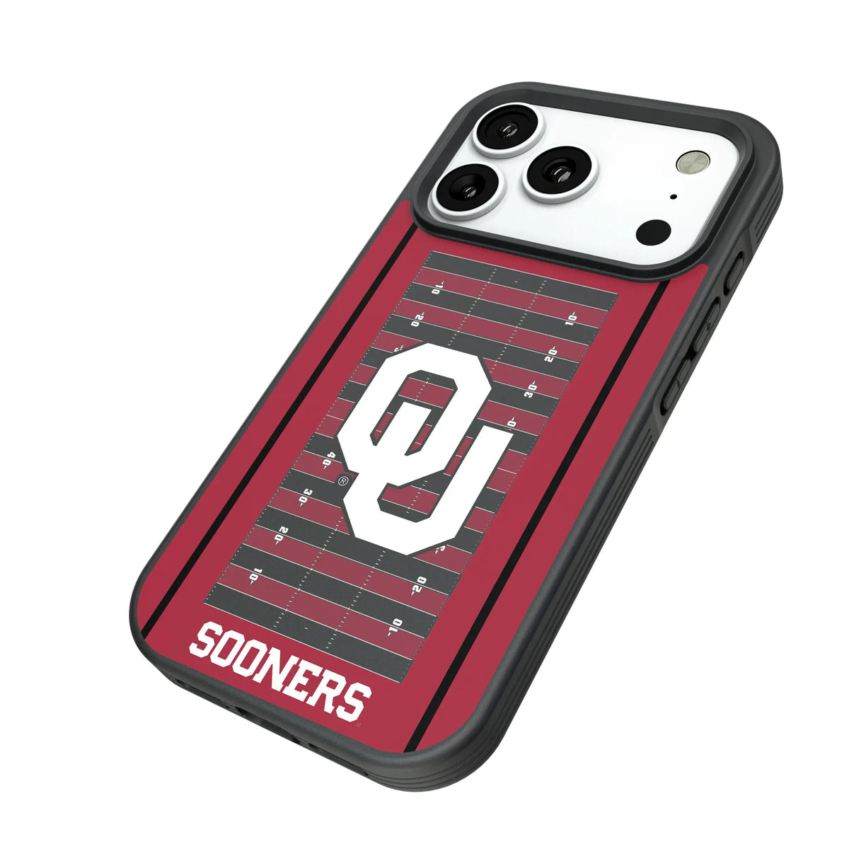 University of Oklahoma Sooners Field iPhone Bump Phone Case for Apple iPhone - Isometric View#Device_iPhone 18 Pro