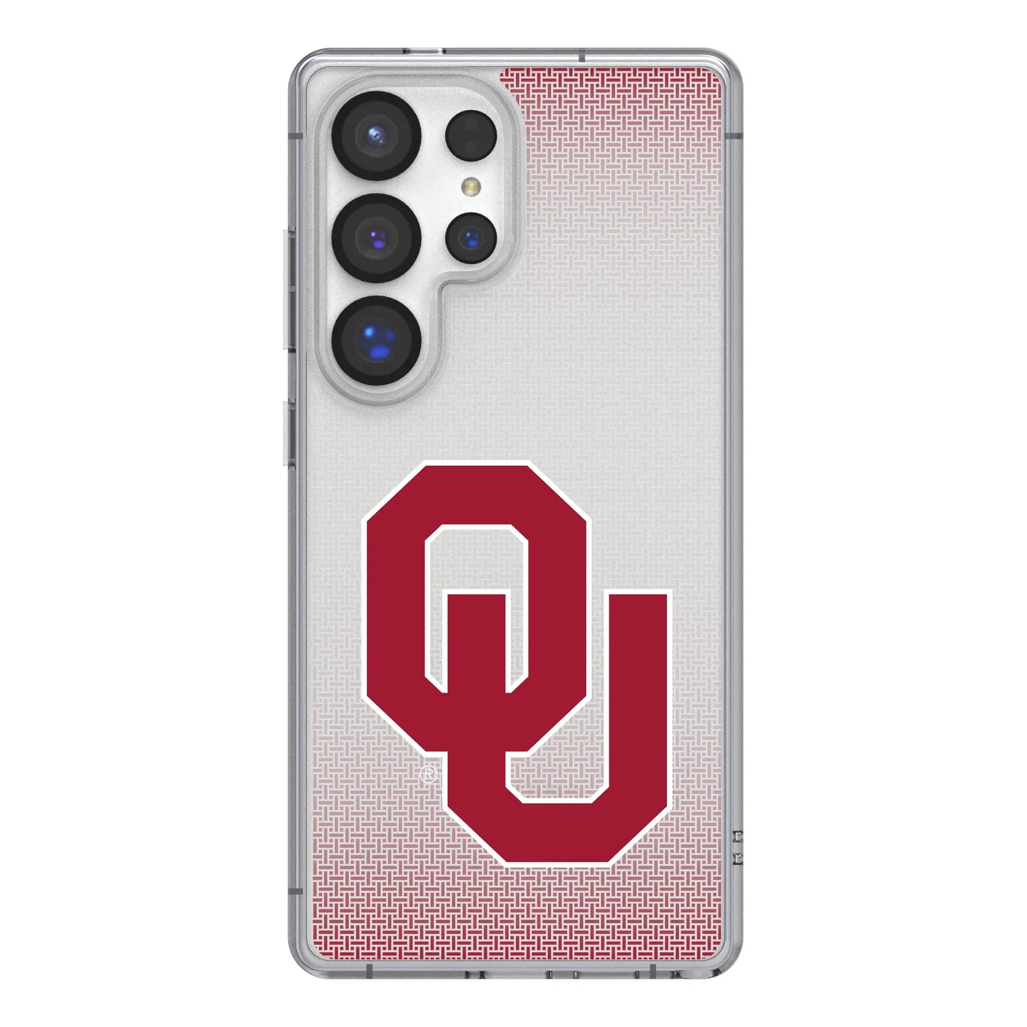 University of Oklahoma Sooners Linen Galaxy Clear Phone Case for Samsung Galaxy#Device_Galaxy S25 Ultra