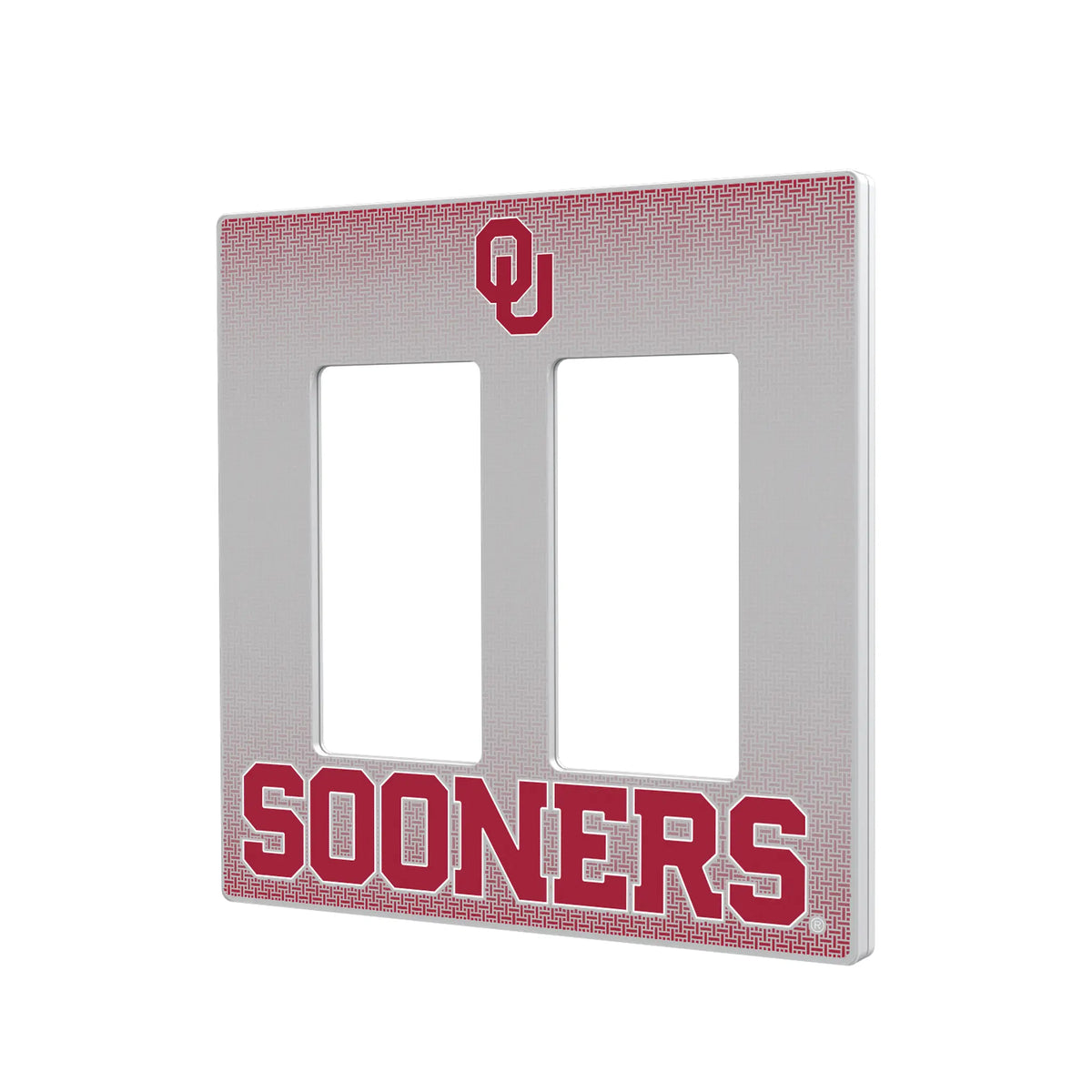 University of Oklahoma Sooners Linen Hidden-Screw Light Switch Plate#Style_Double Rocker