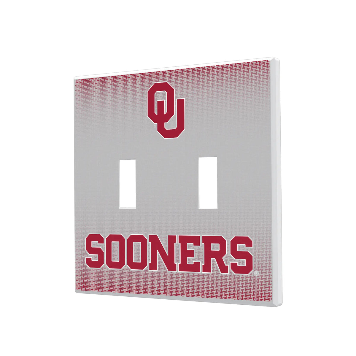 University of Oklahoma Sooners Linen Hidden-Screw Light Switch Plate#Style_Double Toggle