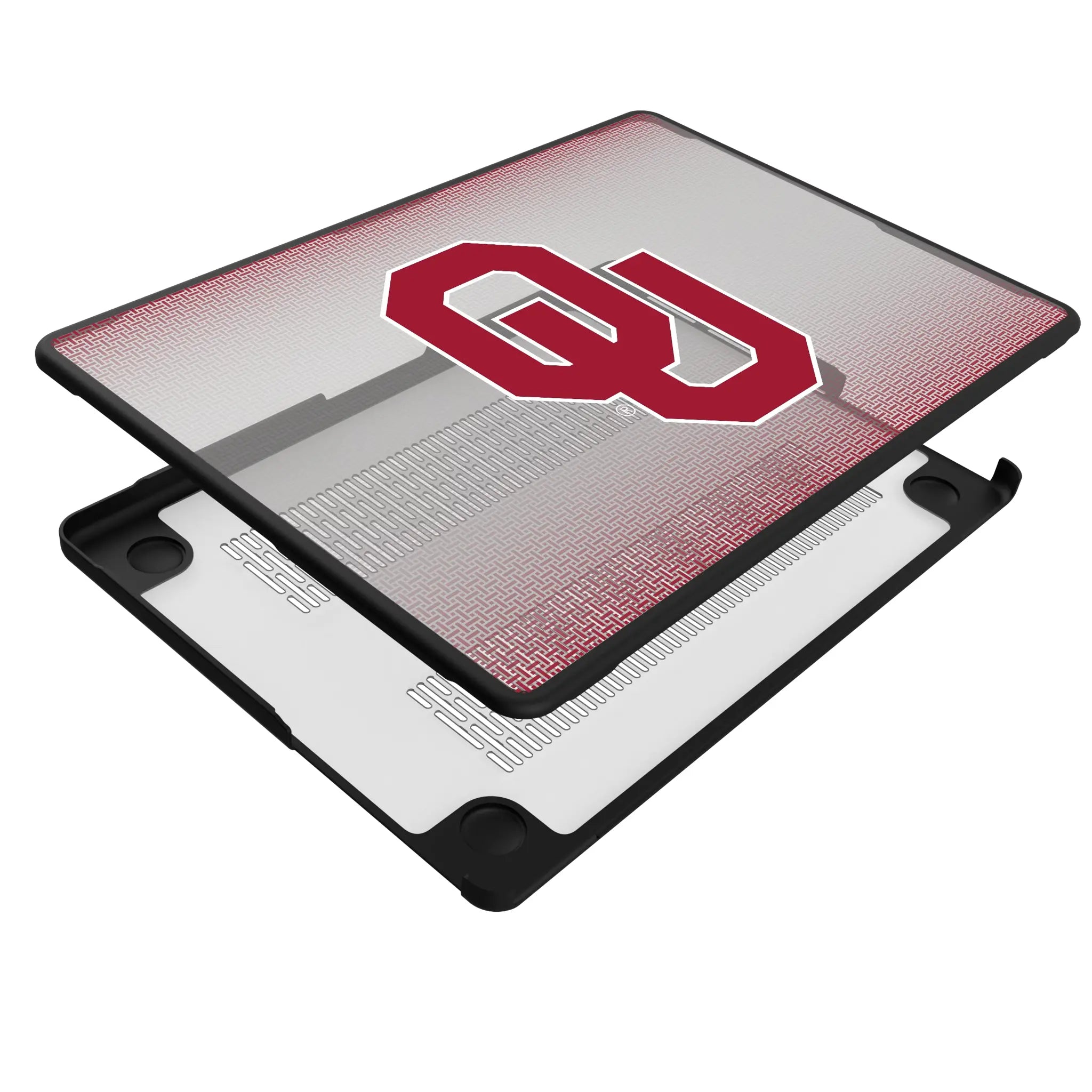 University of Oklahoma Sooners Linen MacBook Laptop Case for Apple MacBook - Isometric View