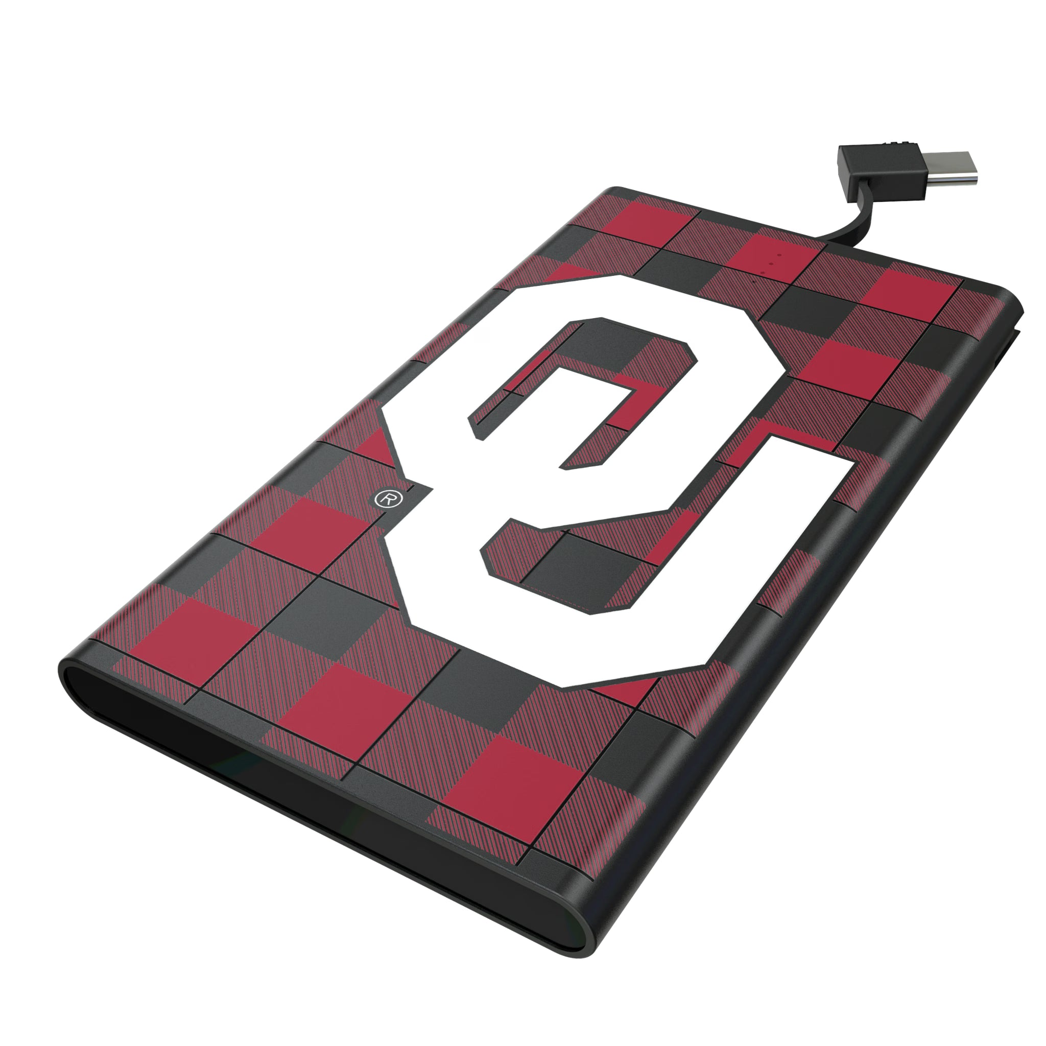 University of Oklahoma Sooners Plaid 5000mAh Flat Powerbank