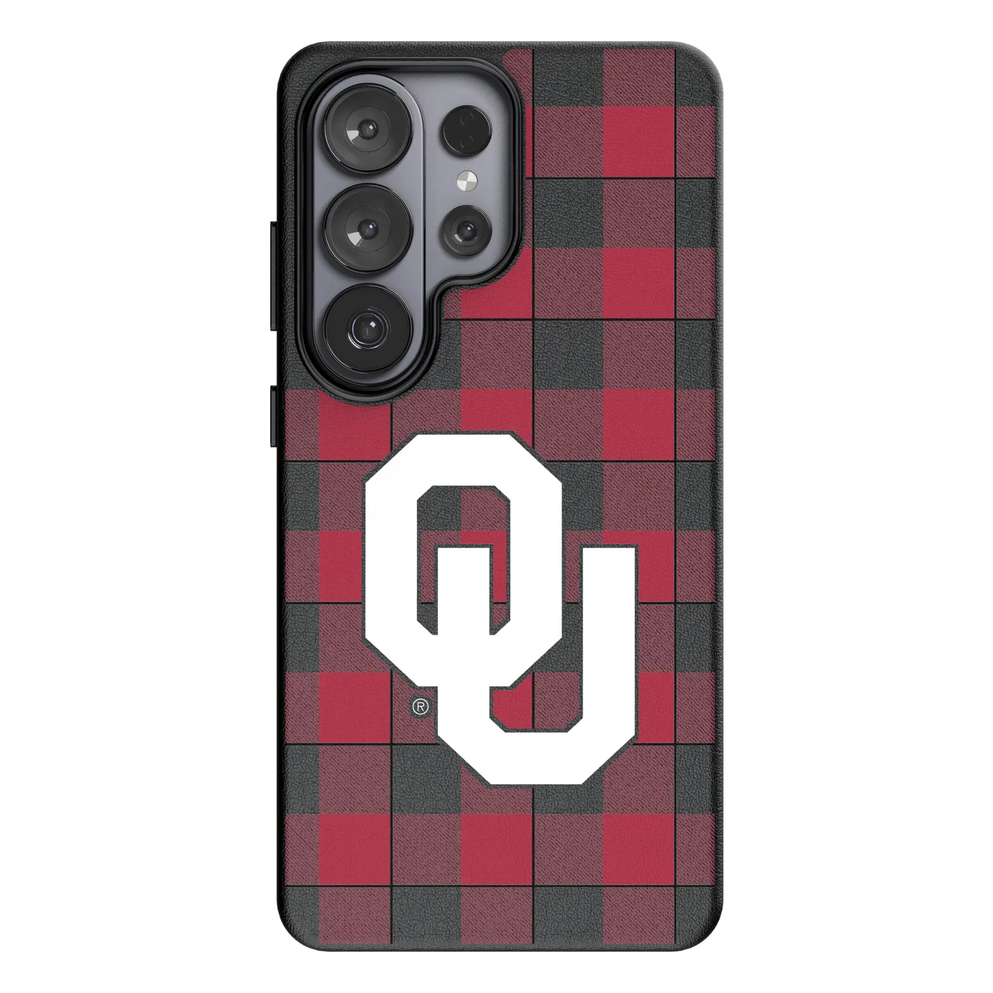 University of Oklahoma Sooners Plaid Galaxy MagSafe Compatible Phone Case for Samsung Galaxy#Device_Galaxy S26 Ultra