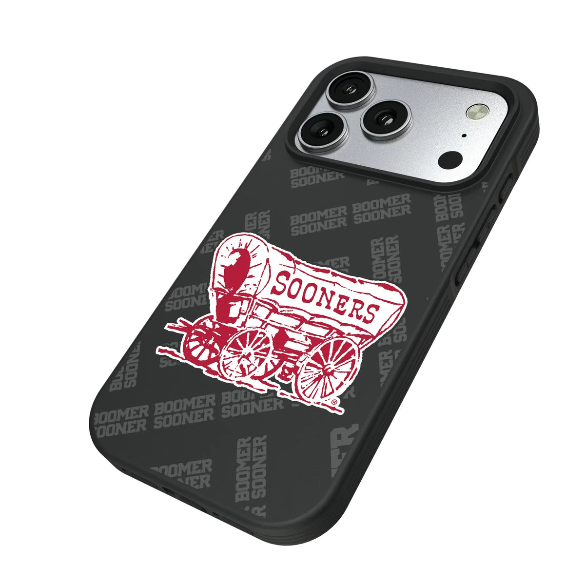 University of Oklahoma Sooners Quadtile iPhone Bump Phone Case for Apple iPhone - Isometric View#Device_iPhone 17 Pro