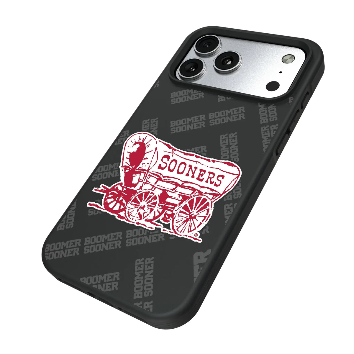 University of Oklahoma Sooners Quadtile iPhone Bump Phone Case for Apple iPhone - Isometric View#Device_iPhone 17 Pro Max