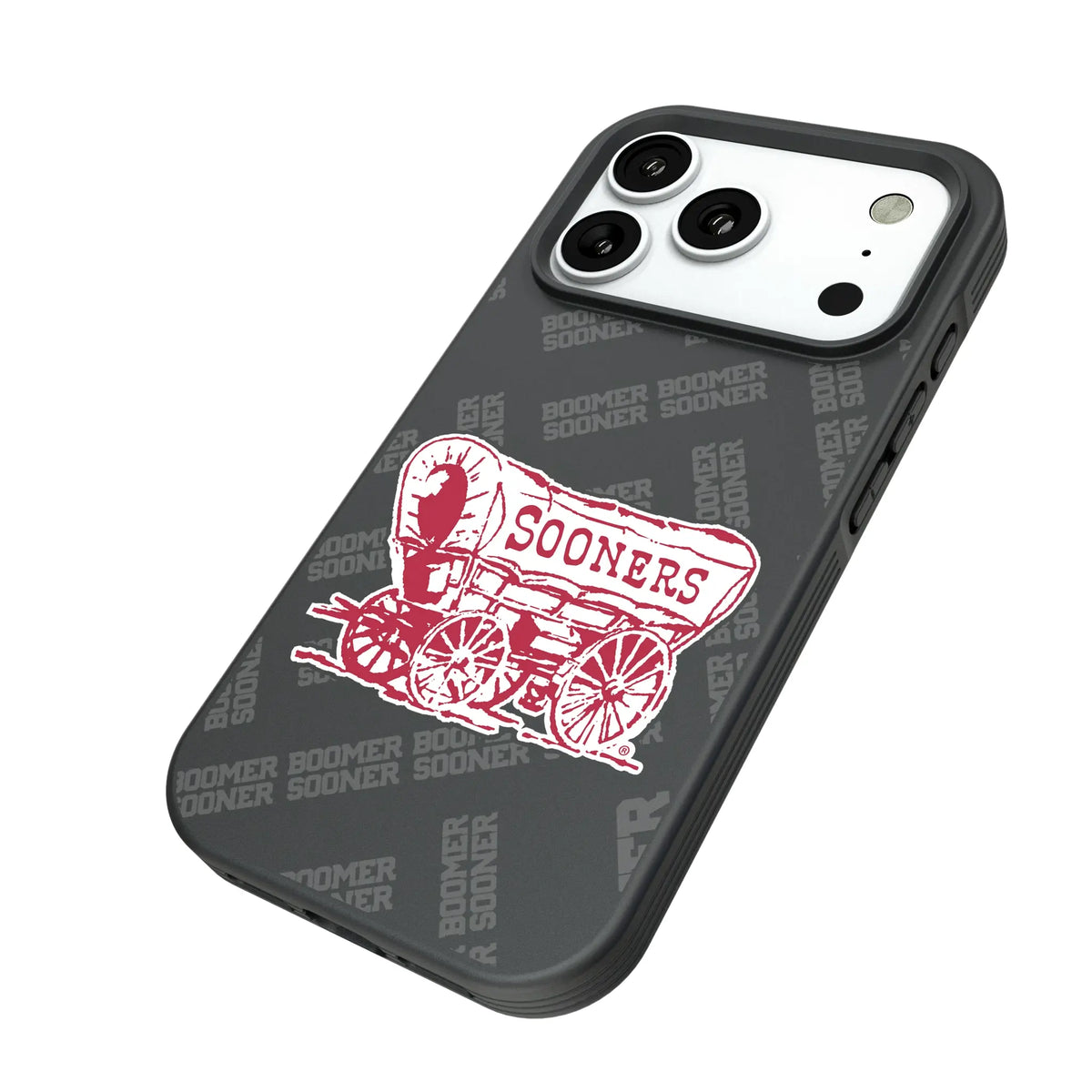 University of Oklahoma Sooners Quadtile iPhone Bump Phone Case for Apple iPhone - Isometric View#Device_iPhone 18 Pro