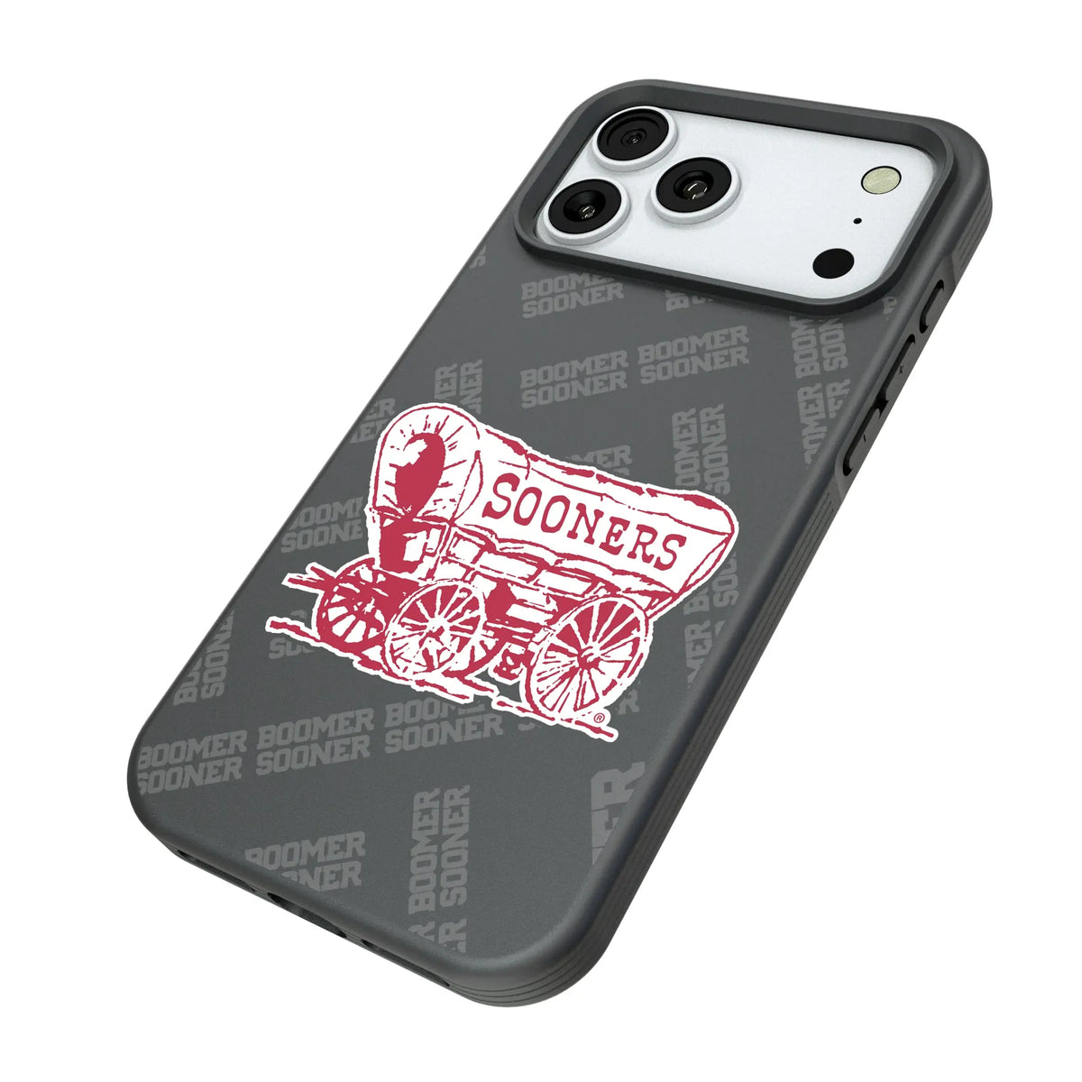 University of Oklahoma Sooners Quadtile iPhone Bump Phone Case for Apple iPhone - Isometric View#Device_iPhone 18 Pro Max