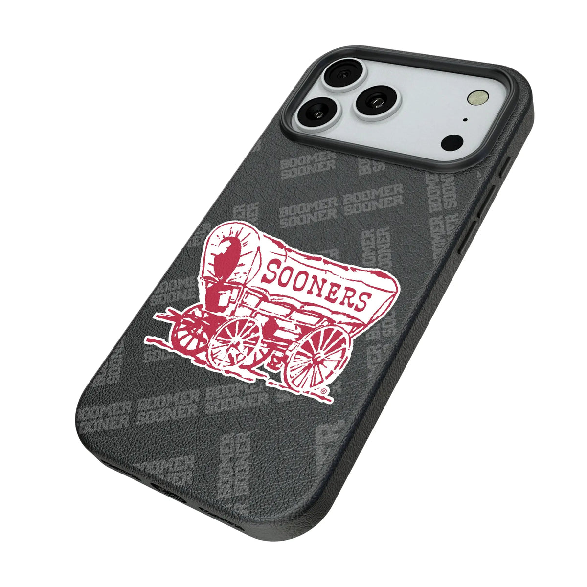 University of Oklahoma Sooners Quadtile iPhone MagSafe Compatible Phone Case for Apple iPhone - Isometric View#Device_iPhone 18 Pro Max