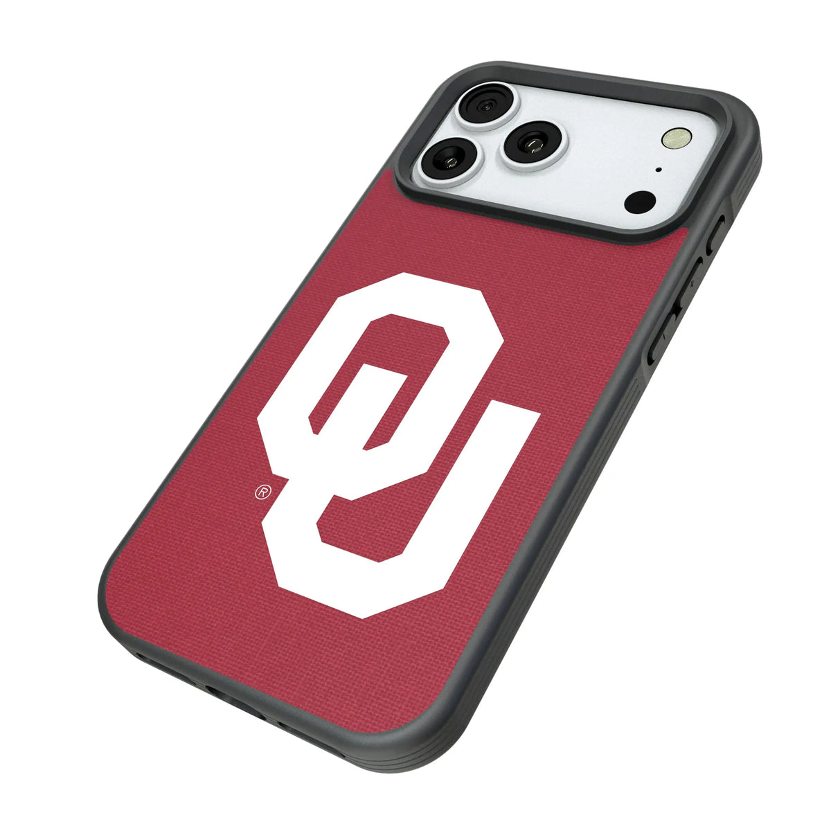 University of Oklahoma Sooners Solid iPhone Bump Phone Case for Apple iPhone - Isometric View#Device_iPhone 18 Pro Max