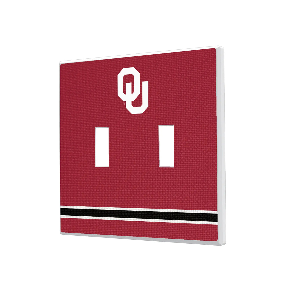 University of Oklahoma Sooners Stripe Hidden-Screw Light Switch Plate#Style_Double Toggle