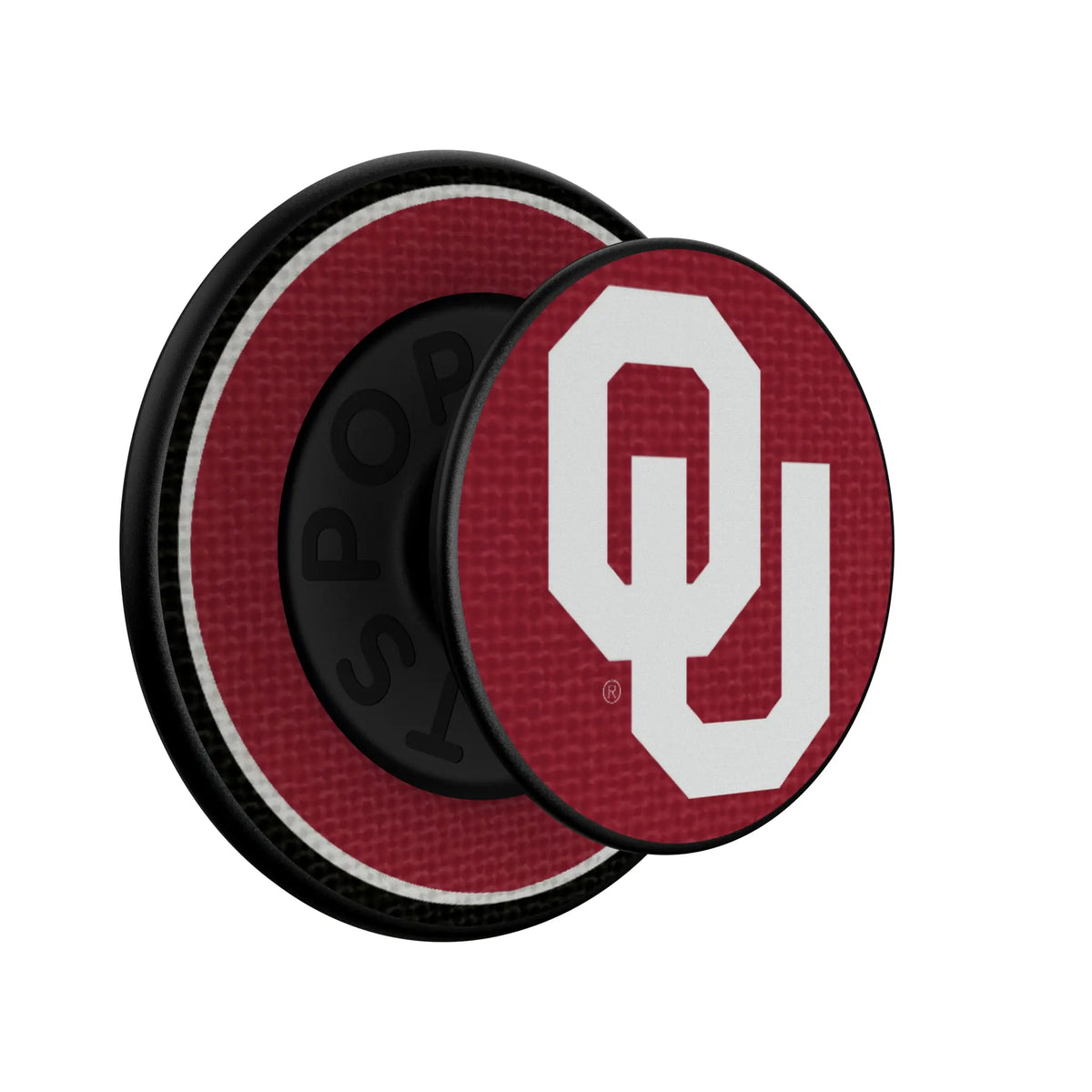 University of Oklahoma Sooners Stripe Popsockets Round Magnetic - Isometric View