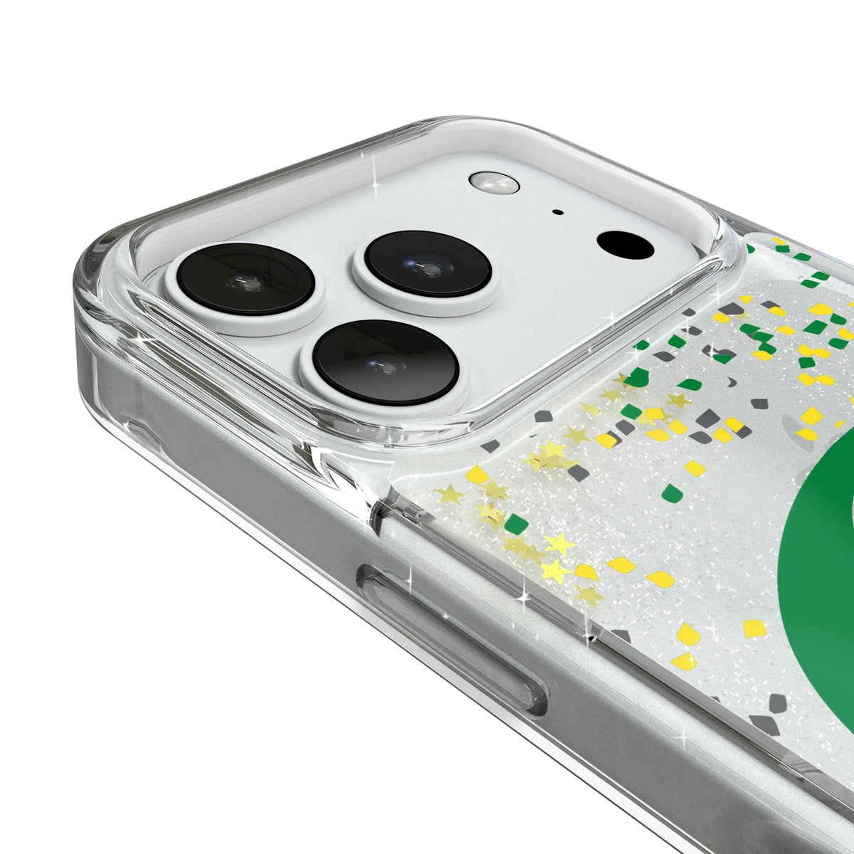 University of Oregon Ducks Confetti iPhone Glitter Phone Case for Apple iPhone - Detail#Device_iPhone 18 Pro