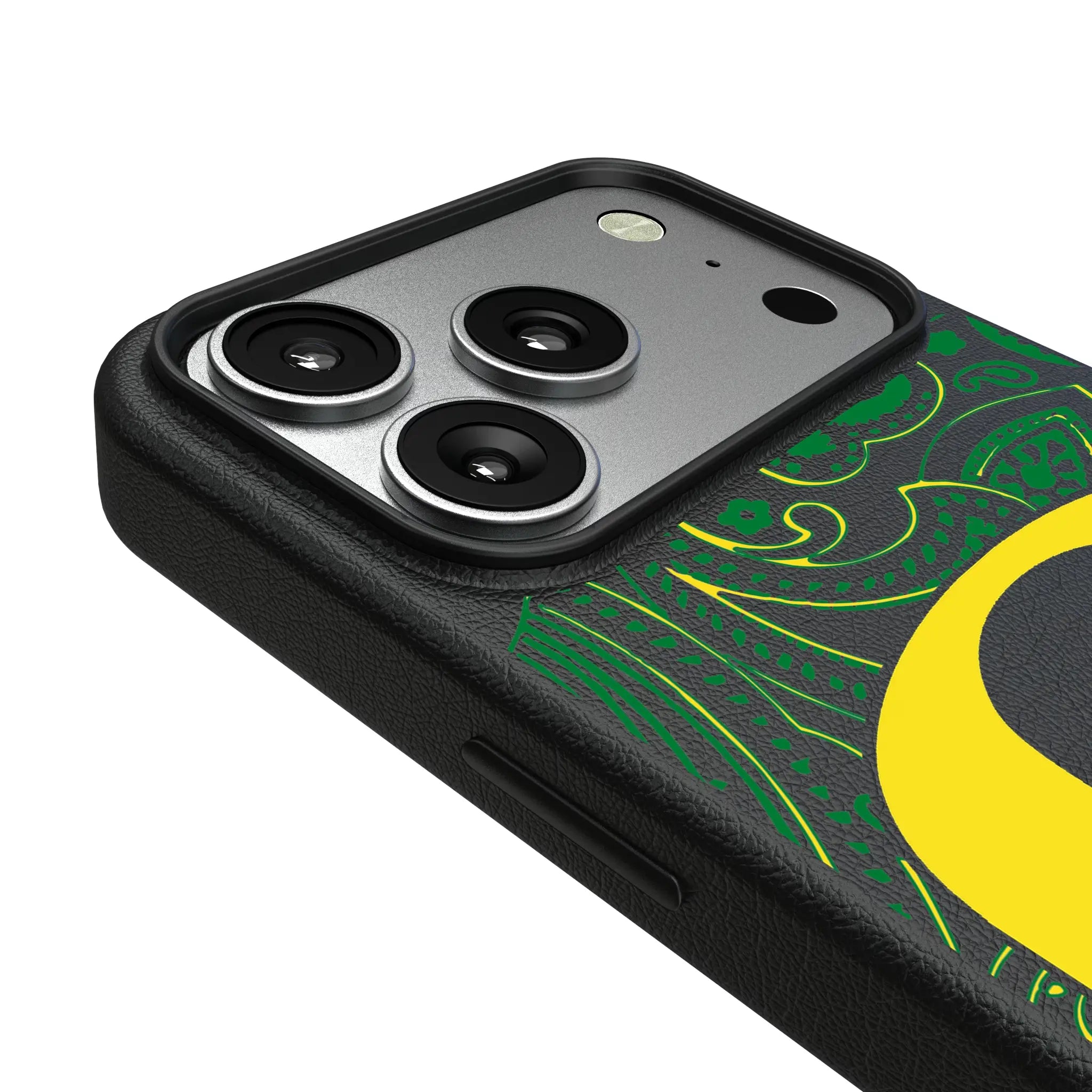University of Oregon Ducks Paisley iPhone MagSafe Compatible Phone Case for Apple iPhone - Detail#Device_iPhone 17 Pro
