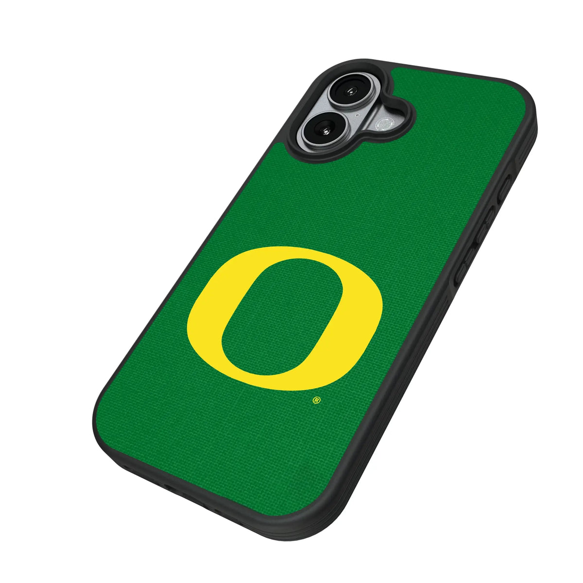 University of Oregon Ducks Solid iPhone Bump Phone Case for Apple iPhone - Isometric View#Device_iPhone 17