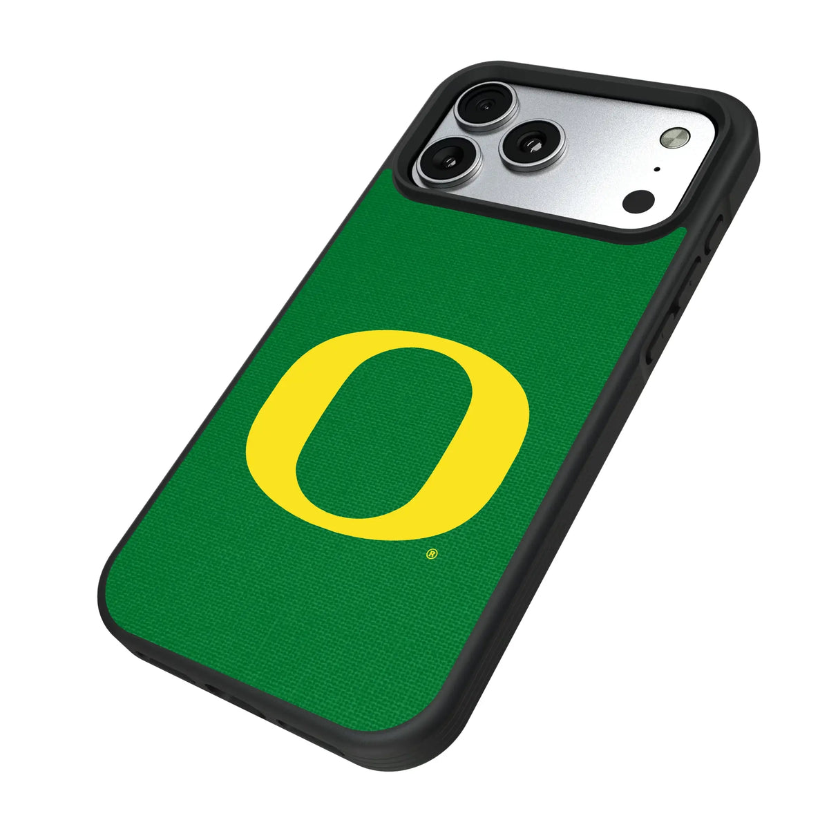 University of Oregon Ducks Solid iPhone Bump Phone Case for Apple iPhone - Isometric View#Device_iPhone 17 Pro Max
