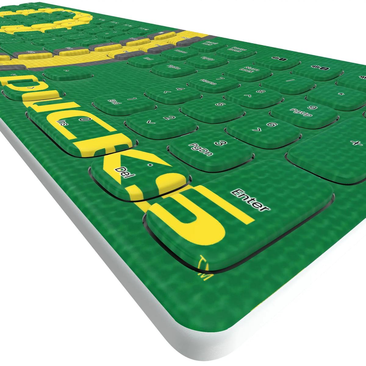 University of Oregon Ducks Stripe KKB605 Curved Wireless Keyboard - Detail