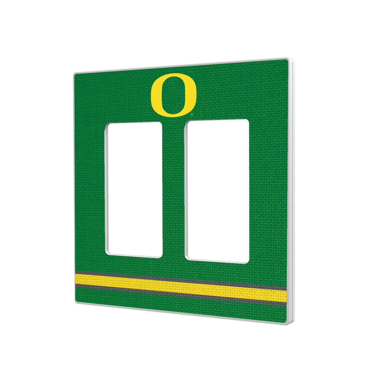 University of Oregon Ducks Stripe Hidden-Screw Light Switch Plate#Style_Double Rocker