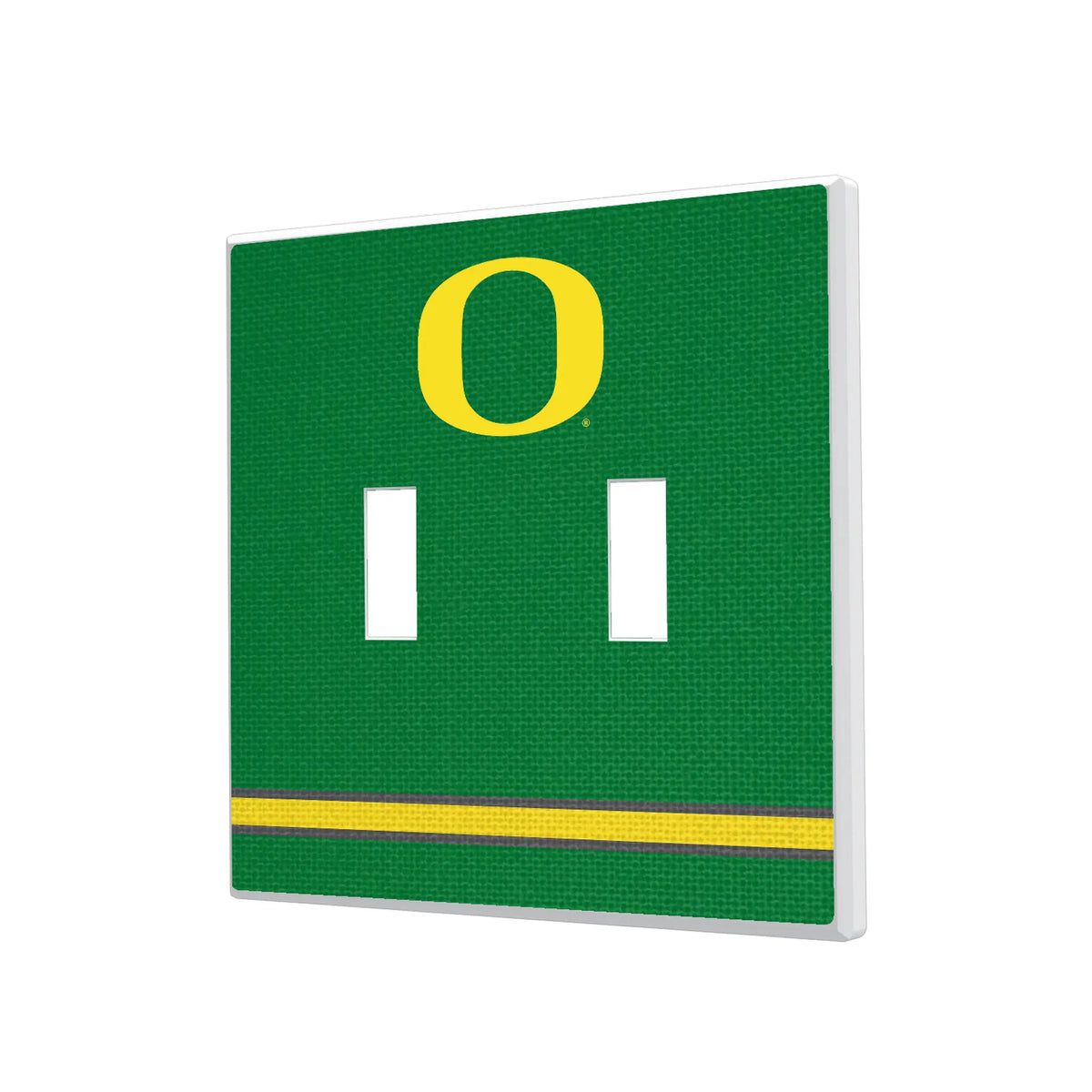 University of Oregon Ducks Stripe Hidden-Screw Light Switch Plate#Style_Double Toggle