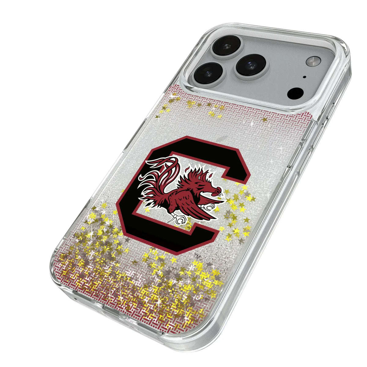 University of South Carolina Gamecocks Linen iPhone Glitter Phone Case for Apple iPhone - Isometric View#Device_iPhone 18 Pro