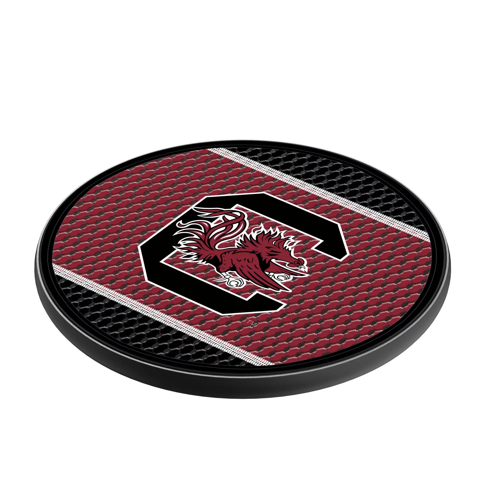 University of South Carolina Gamecocks Mesh 15-Watt Wireless Charger - Isometric View