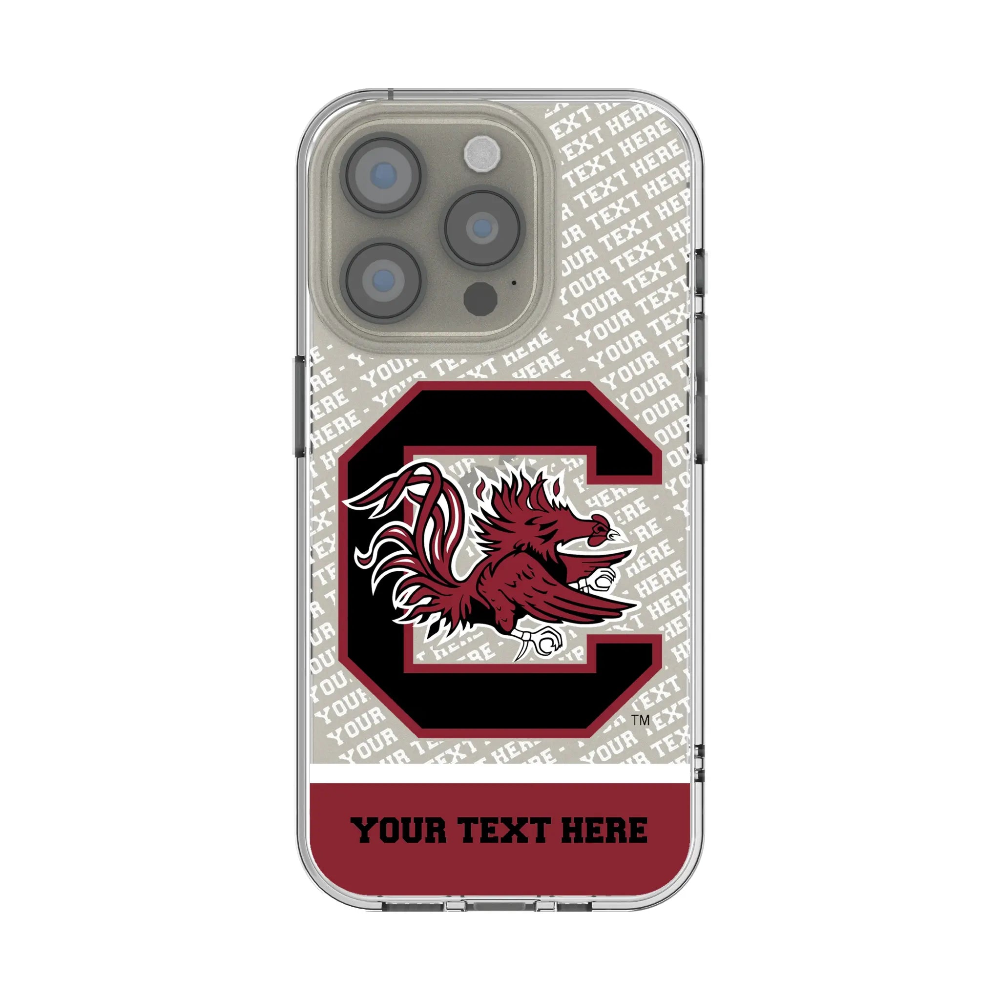 University of South Carolina Gamecocks Personalized EndZone Plus iPhone Clear Phone Case for Apple iPhone