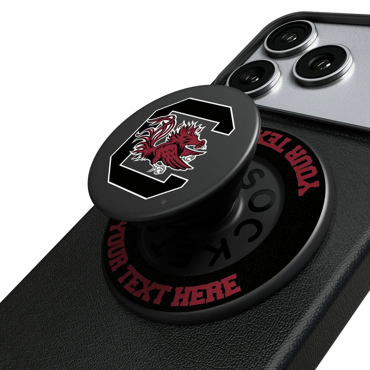 University of South Carolina Gamecocks Personalized Endzone Solid Popsockets Round Magnetic