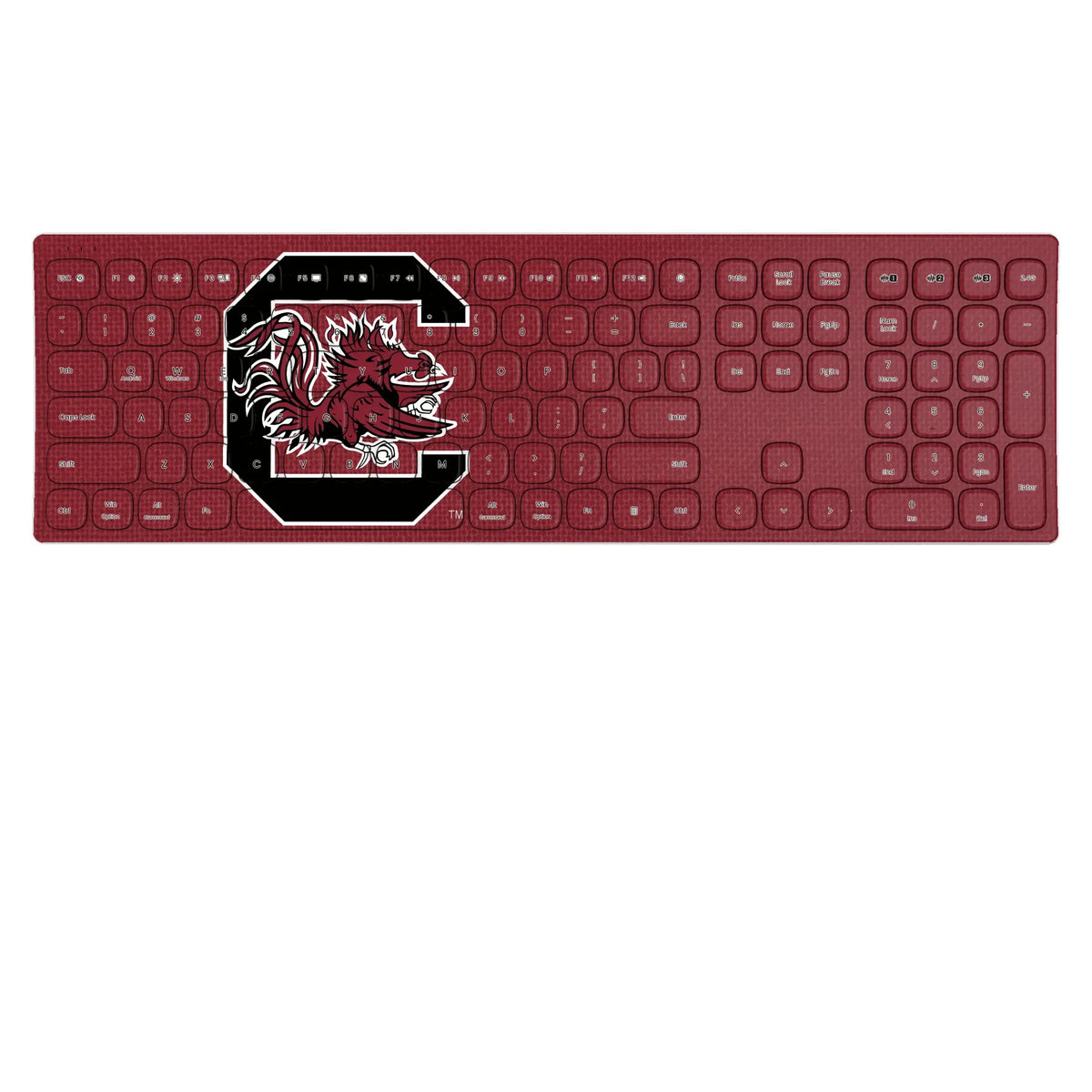 University of South Carolina Gamecocks Solid KKB605 Curved Wireless Keyboard