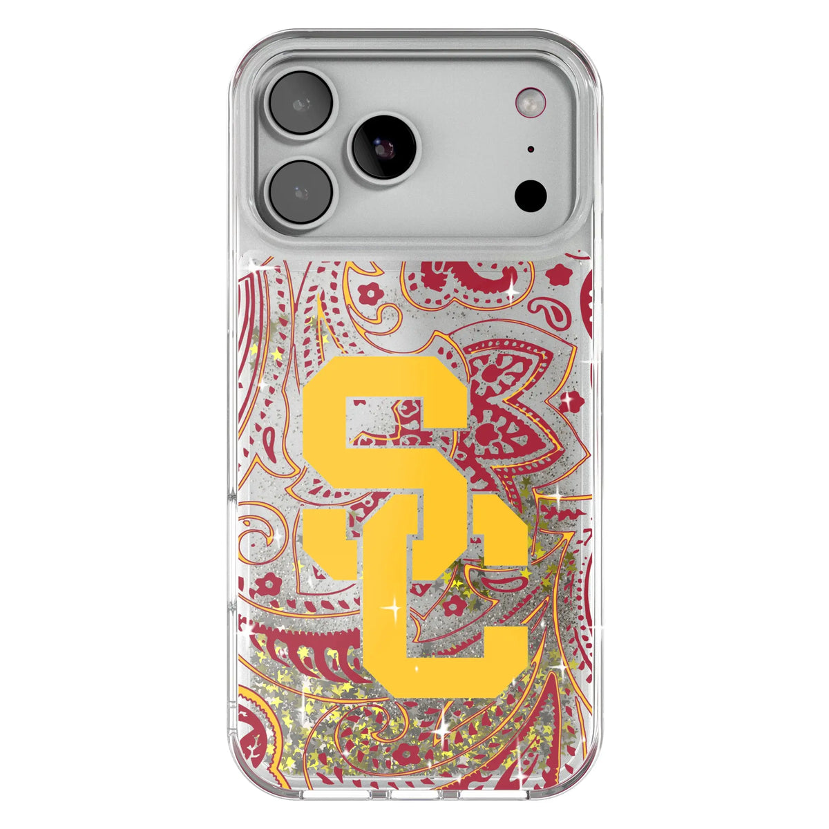 University of Southern California Trojans Paisley Glitter Phone Case for Apple iPhone