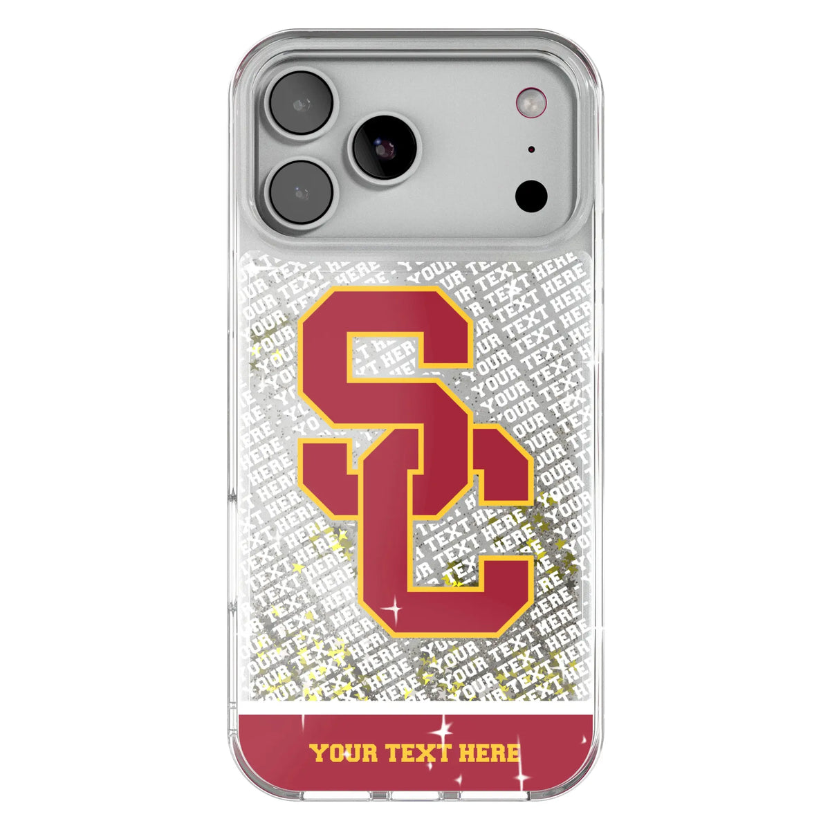 University of Southern California Trojans Personalized EndZone Plus Glitter Phone Case for Apple iPhone