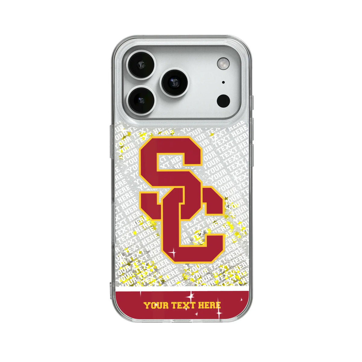 University of Southern California Trojans Personalized EndZone Plus Glitter Phone Case for Apple iPhone