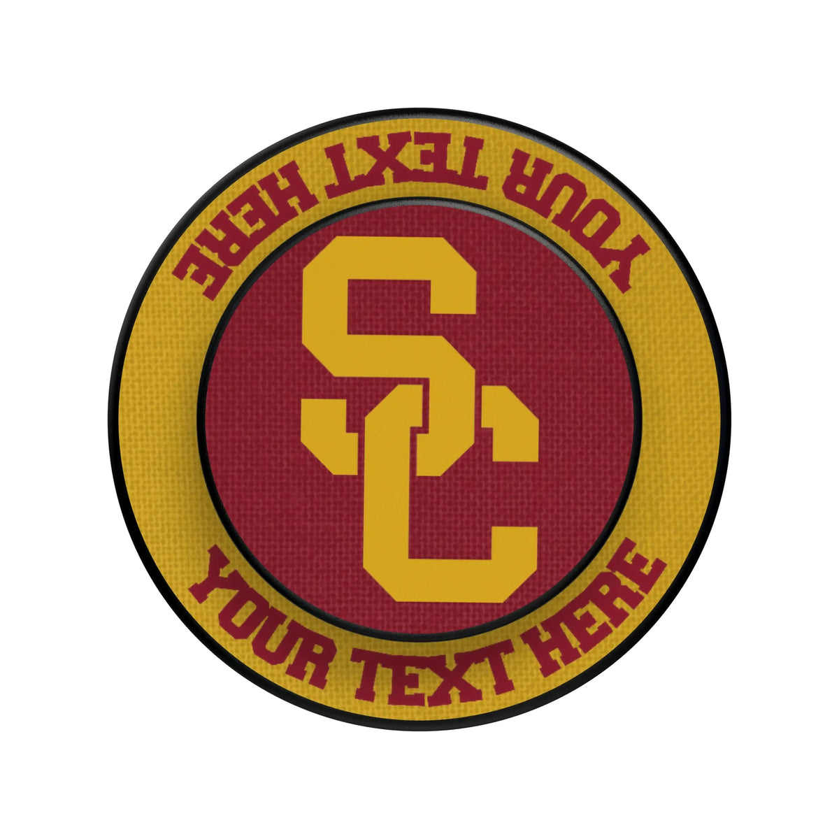 University of Southern California Trojans Personalized Endzone Solid Popsockets Round Magnetic