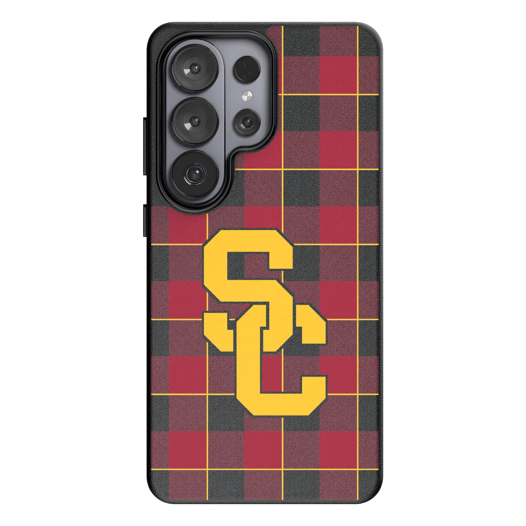 University of Southern California Trojans Plaid Galaxy MagSafe Compatible Phone Case for Samsung Galaxy#Device_Galaxy S26 Ultra