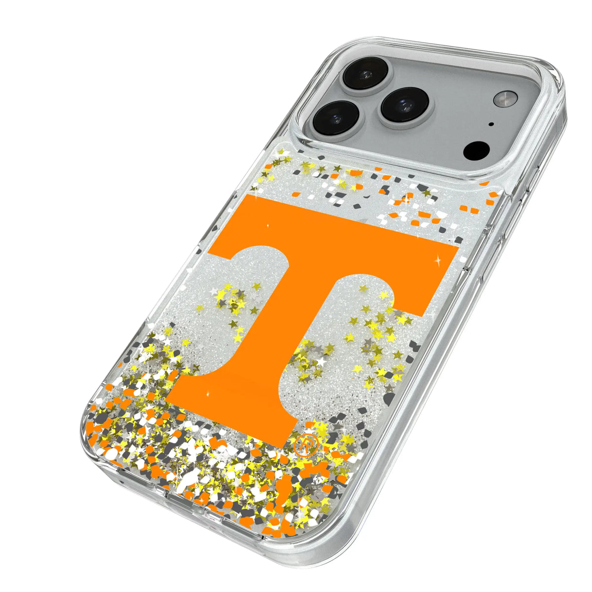 University of Tennessee Volunteers Confetti iPhone Glitter Phone Case for Apple iPhone - Isometric View#Device_iPhone 18 Pro