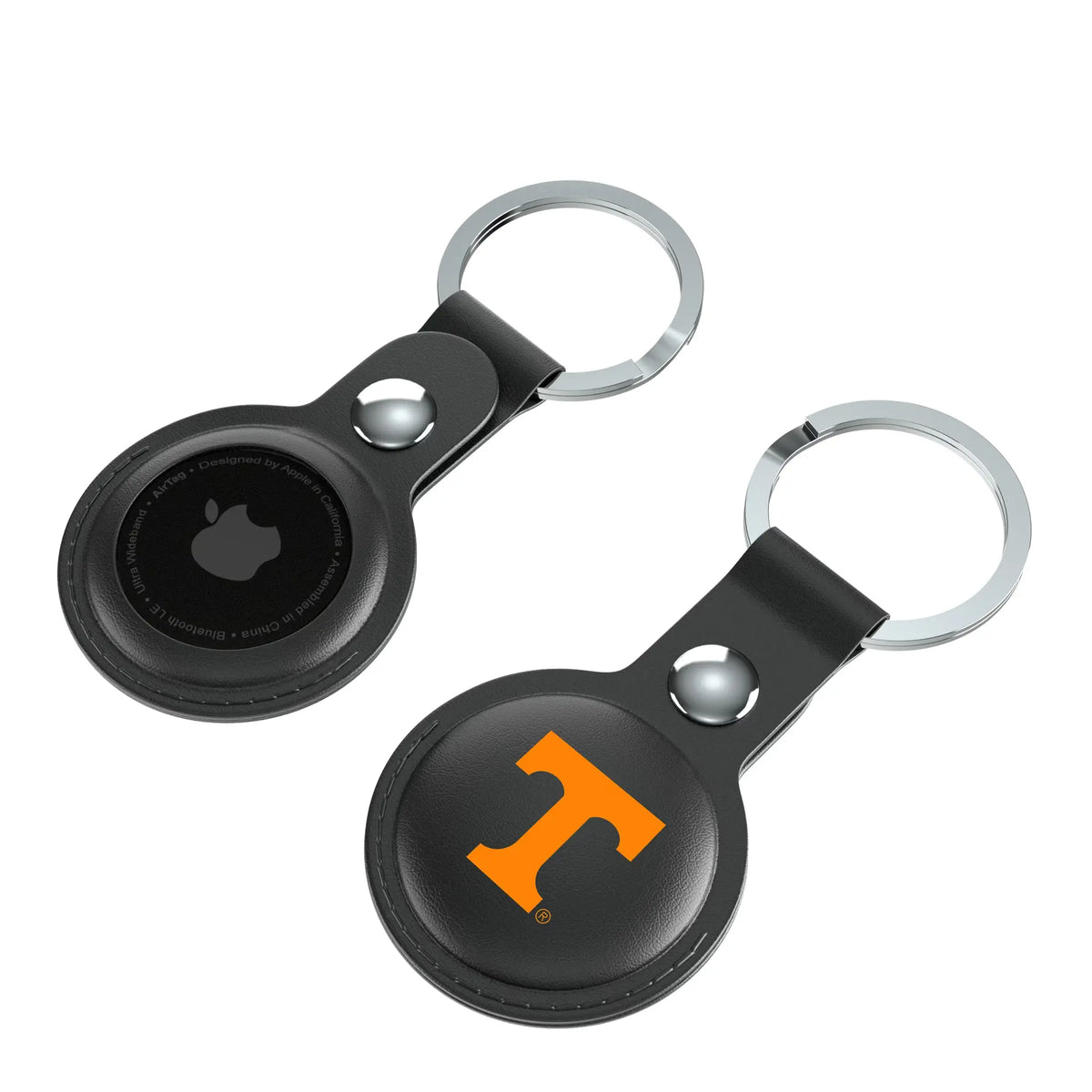 University of Tennessee Volunteers Insignia AirTag Black Airtag Holder 2-Pack - Isometric View