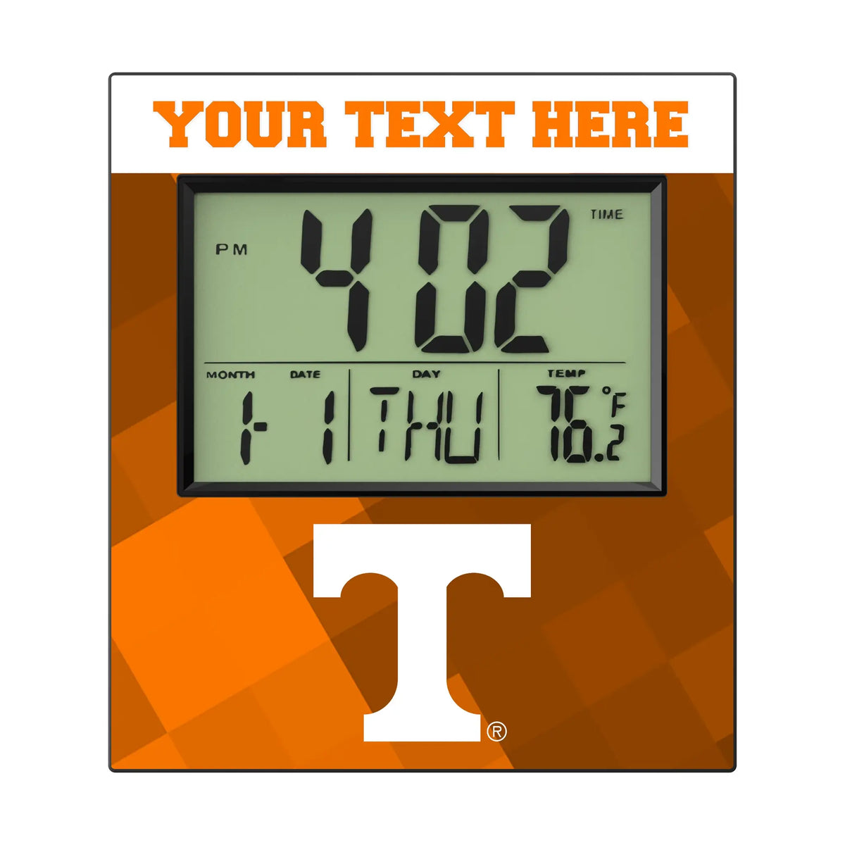 University of Tennessee Volunteers Personalized Color Block Wall Clock
