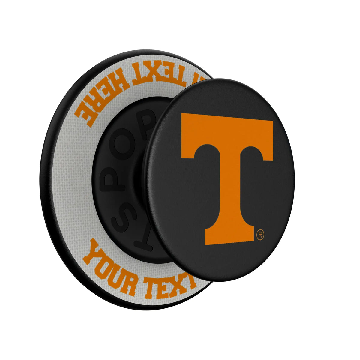 University of Tennessee Volunteers Personalized Endzone Solid Popsockets Round Magnetic - Isometric View