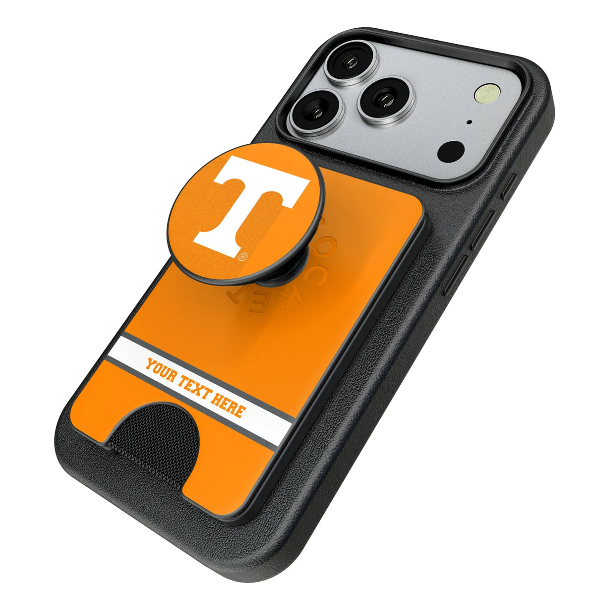 University of Tennessee Volunteers Personalized Endzone Solid Popsockets Wallet Magnetic - Isometric View