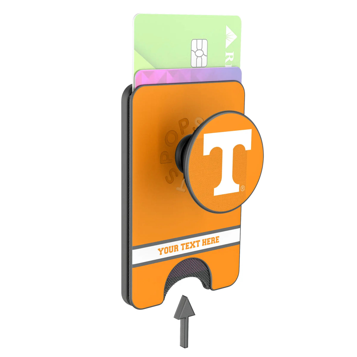 University of Tennessee Volunteers Personalized Endzone Solid Popsockets Wallet Magnetic - Detail