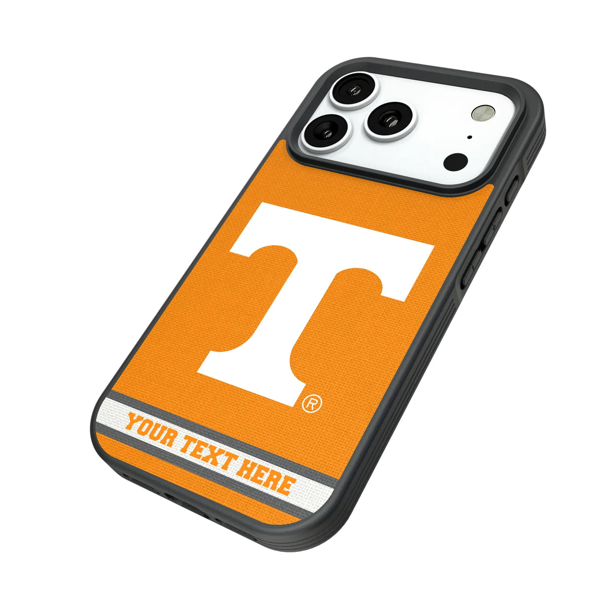 University of Tennessee Volunteers Personalized Stripe iPhone Bump Phone Case for Apple iPhone - Isometric View#Device_iPhone 18 Pro