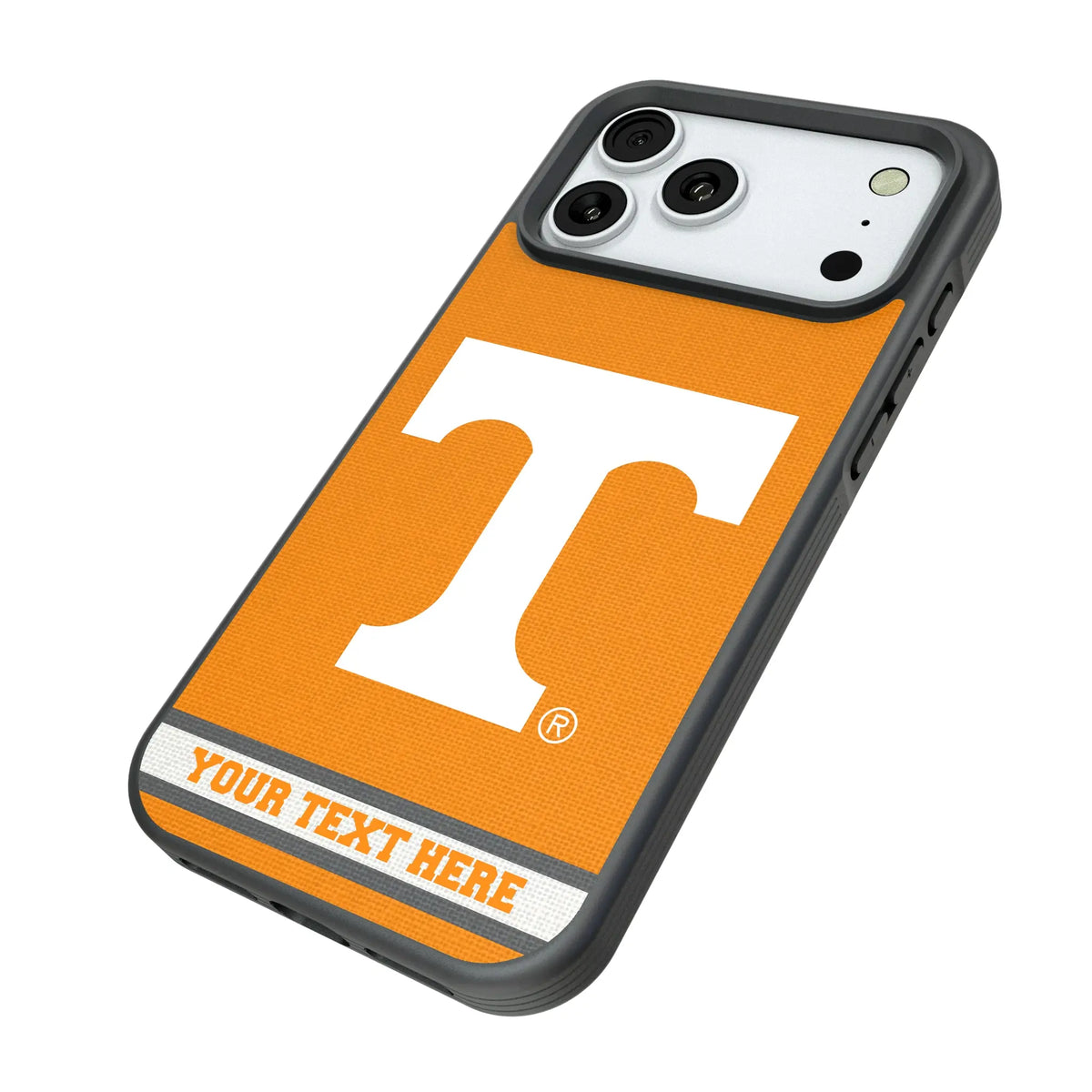 University of Tennessee Volunteers Personalized Stripe iPhone Bump Phone Case for Apple iPhone - Isometric View#Device_iPhone 18 Pro Max